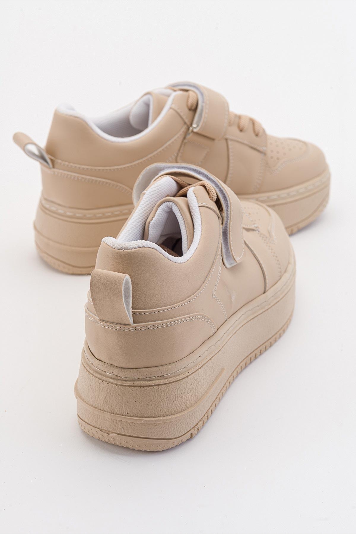 Cırtlı Bağcıklı Kadın Spor Ayakkabı NUDE - Görsel 5