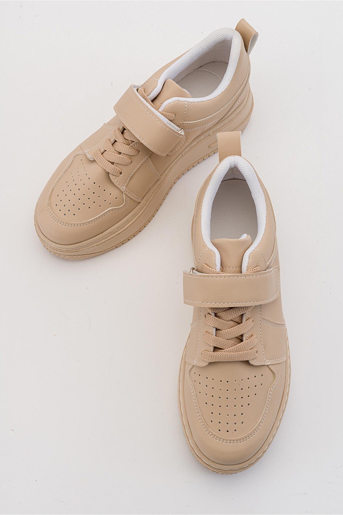 Cırtlı Bağcıklı Kadın Spor Ayakkabı NUDE - Görsel 6