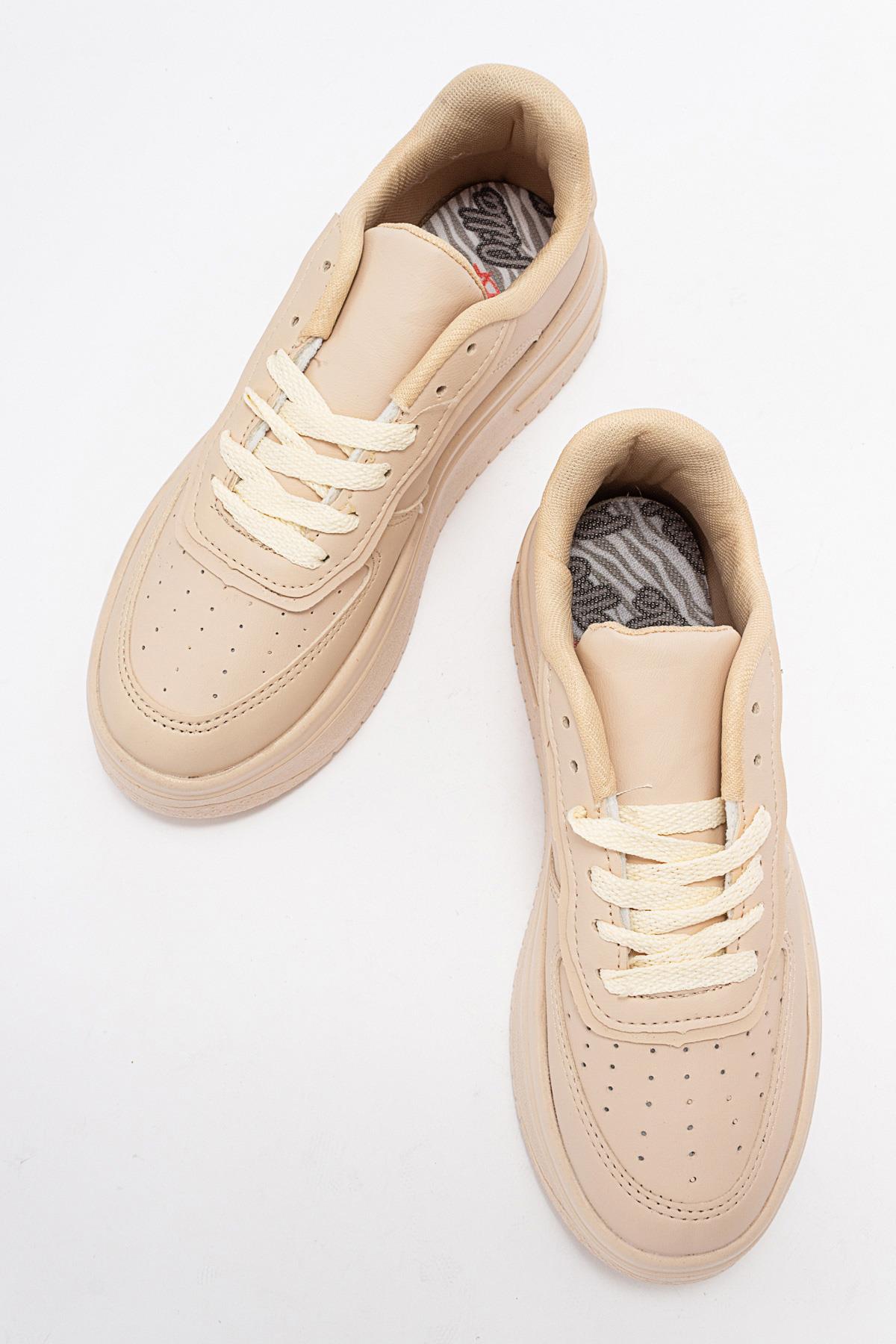 Kadın Air Beyaz Spor Ayakkabı BEJ BEJ - Görsel 6