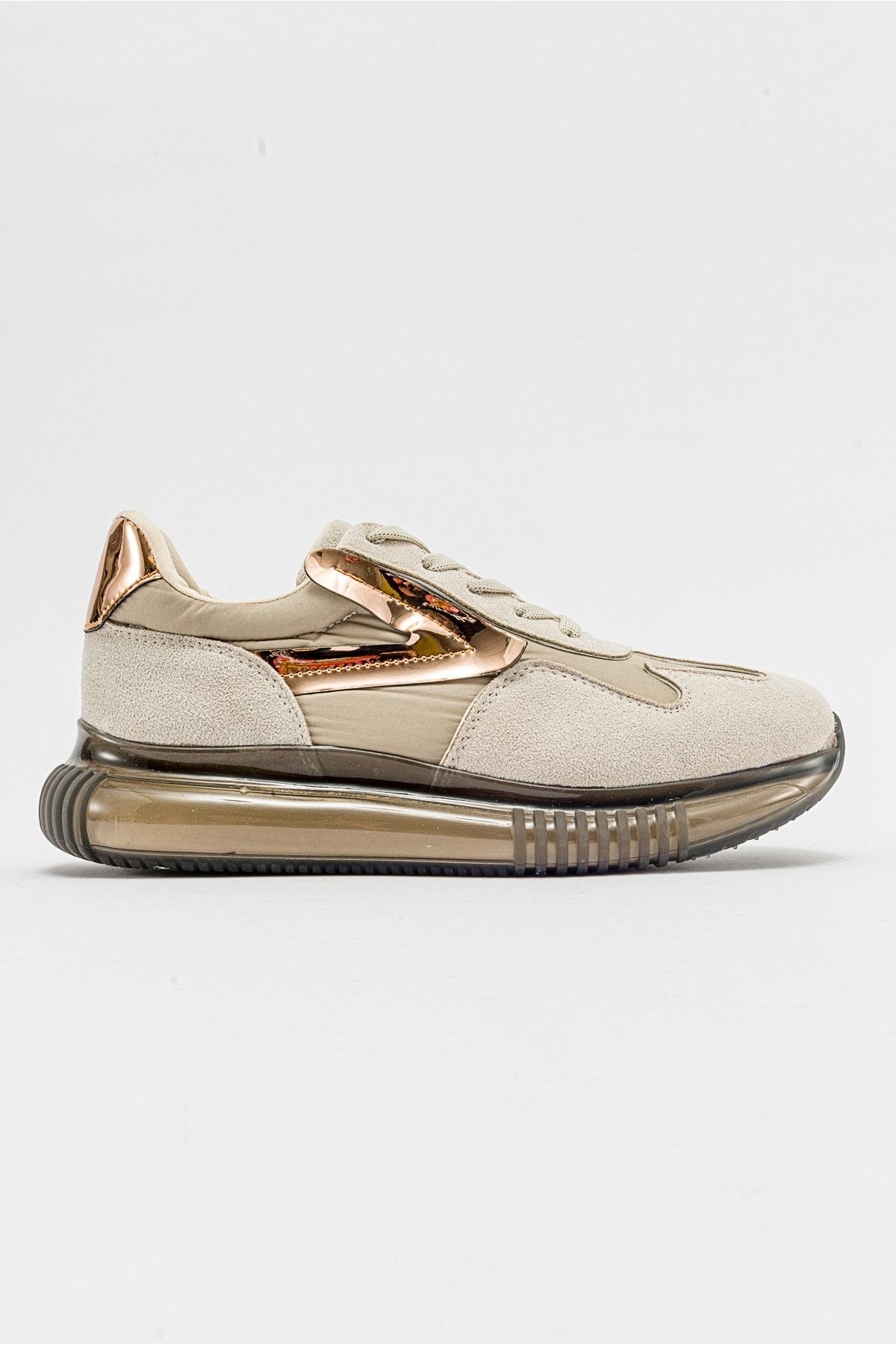 Şeffaf Taban Kadın Spor Ayakkabı TEN SÜET - Görsel 3