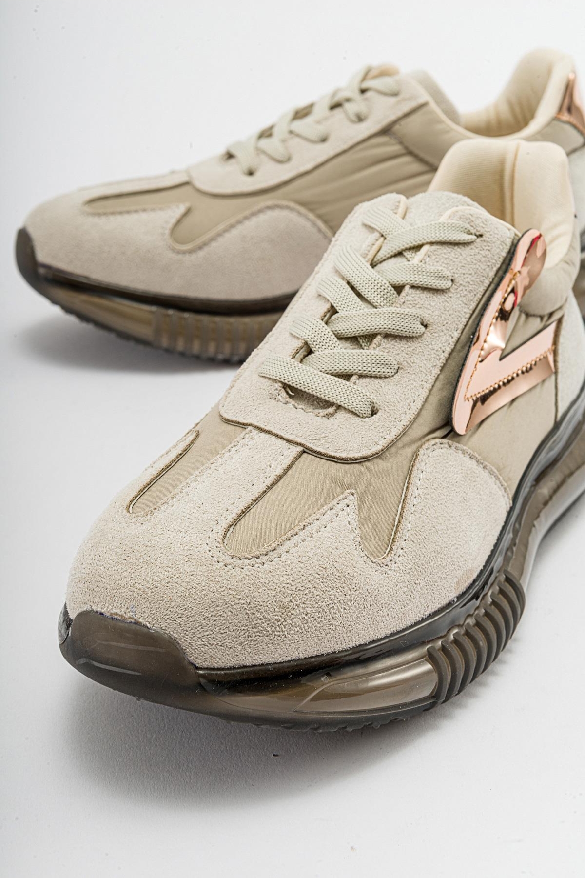 Şeffaf Taban Kadın Spor Ayakkabı TEN SÜET - Görsel 4