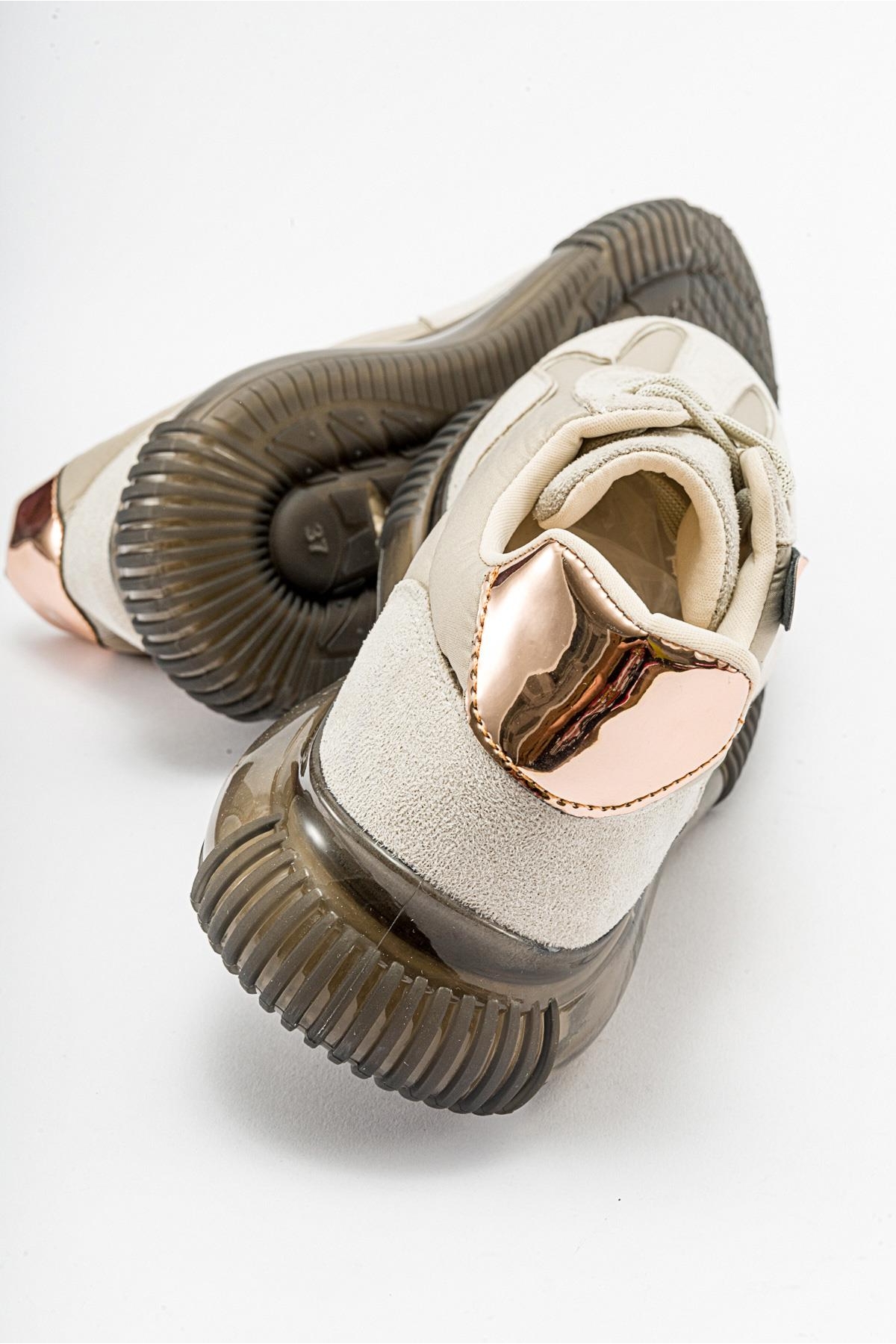 Şeffaf Taban Kadın Spor Ayakkabı TEN SÜET - Görsel 5