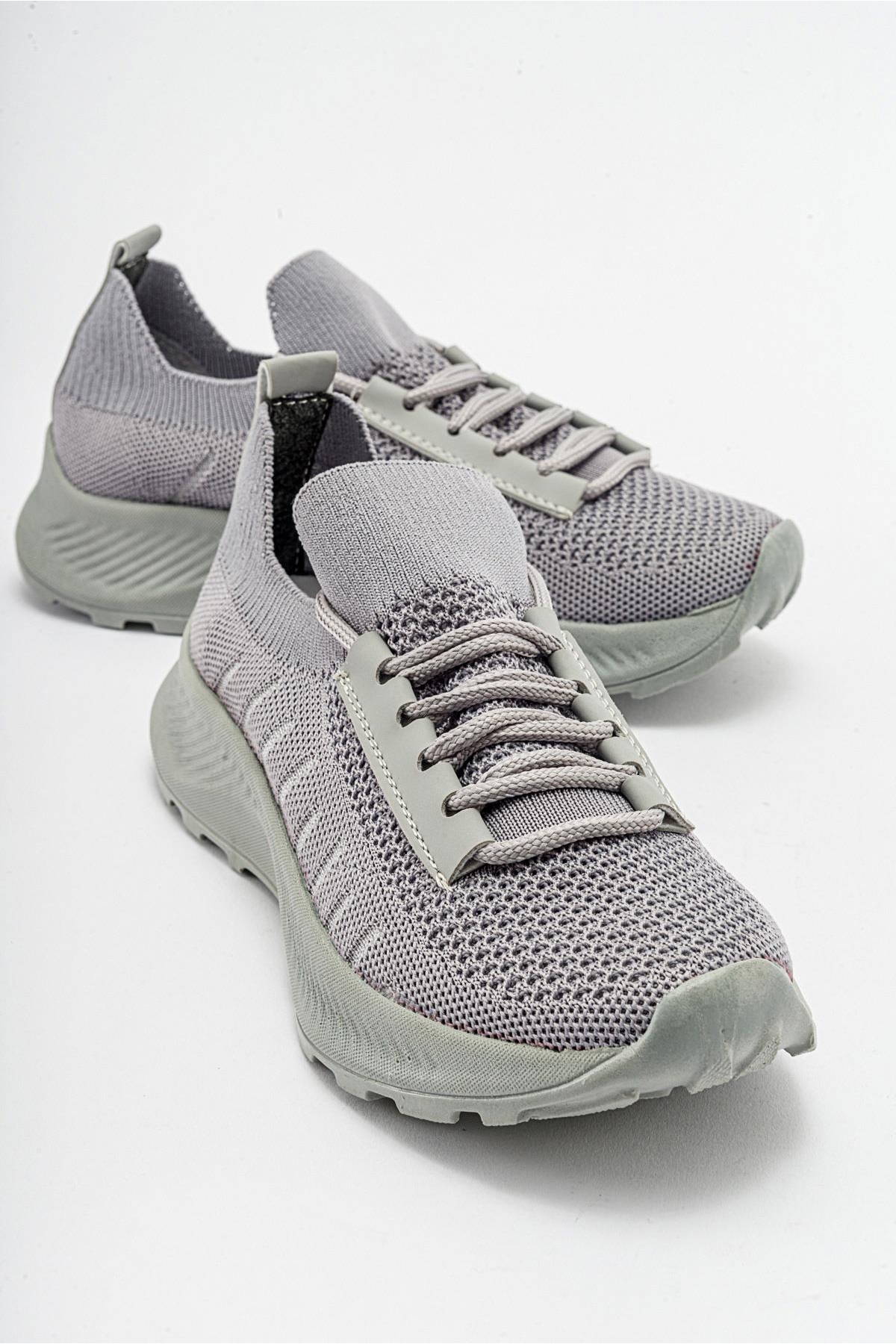 Bağcıklı Streç Kadın Bot GRİ - Görsel 2