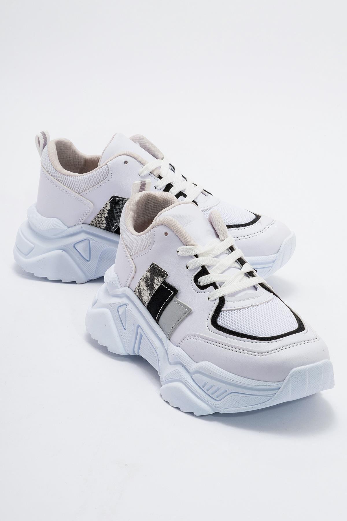 Kadın Anorak Spor Ayakkabı BEYAZ SİYAH - Görsel 2