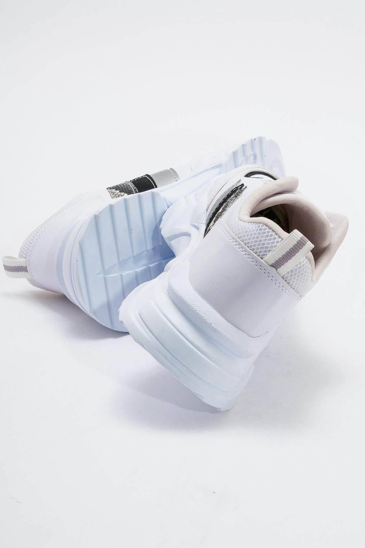 Kadın Anorak Spor Ayakkabı BEYAZ SİYAH - Görsel 5