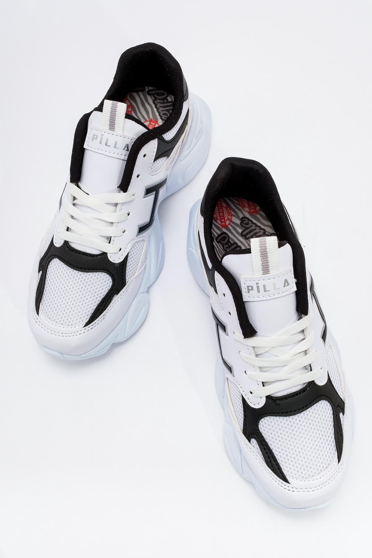 Kadın Anorak Spor Ayakkabı BEYAZ SİYAH - Görsel 6