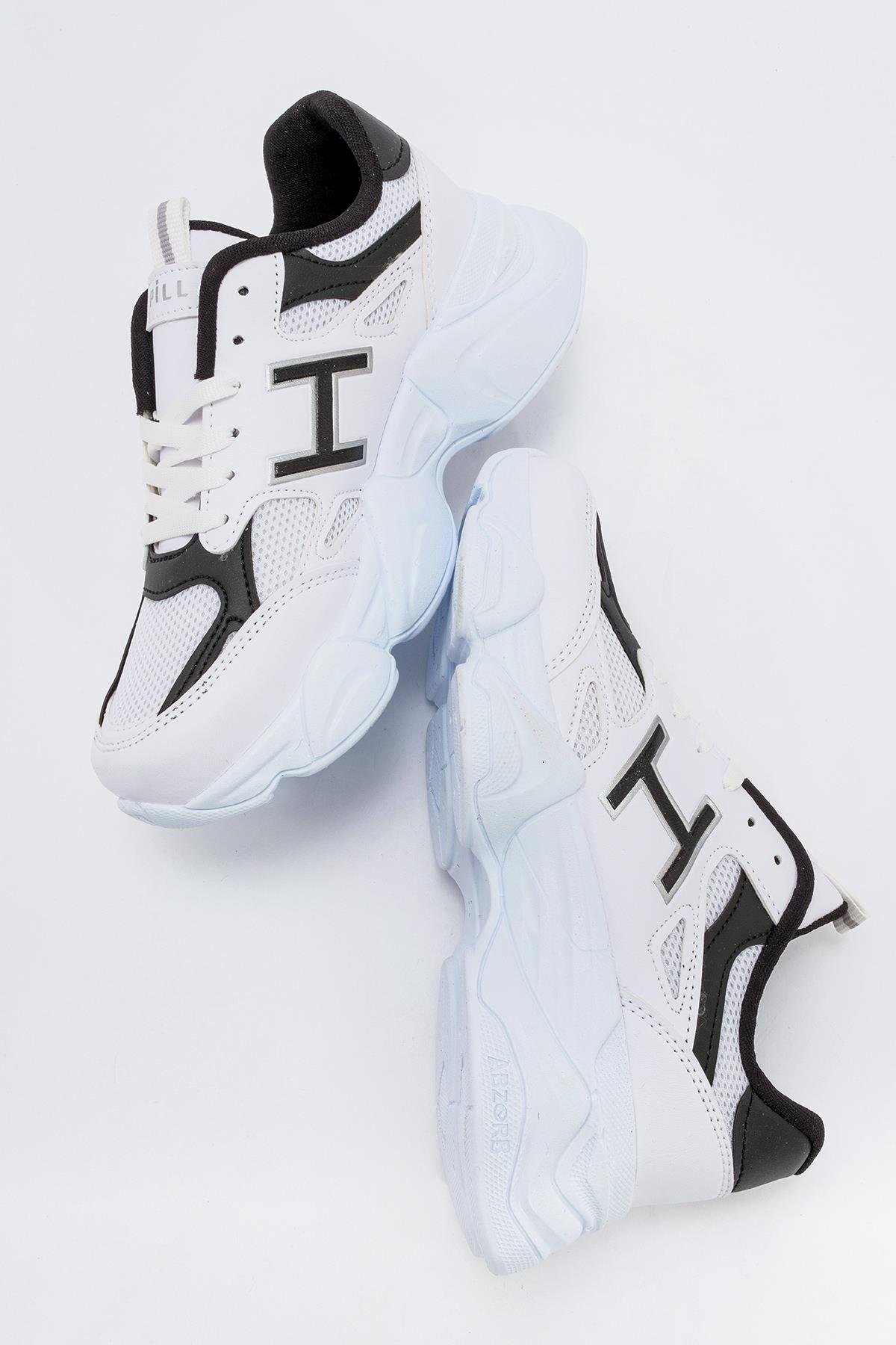 Kadın Anorak Spor Ayakkabı BEYAZ SİYAH - Görsel 7