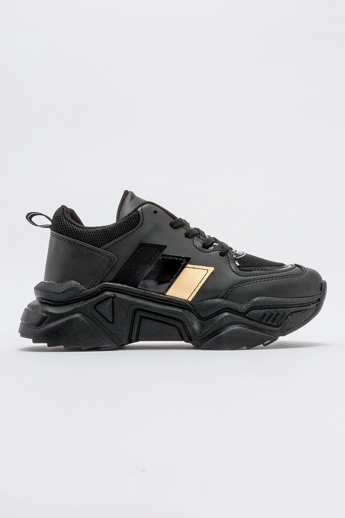 Kadın Anorak Spor Ayakkabı SİYAH ALTIN - Görsel 3