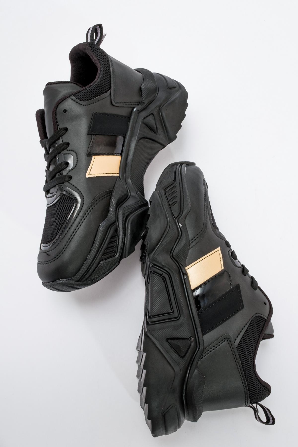 Kadın Anorak Spor Ayakkabı SİYAH ALTIN - Görsel 7