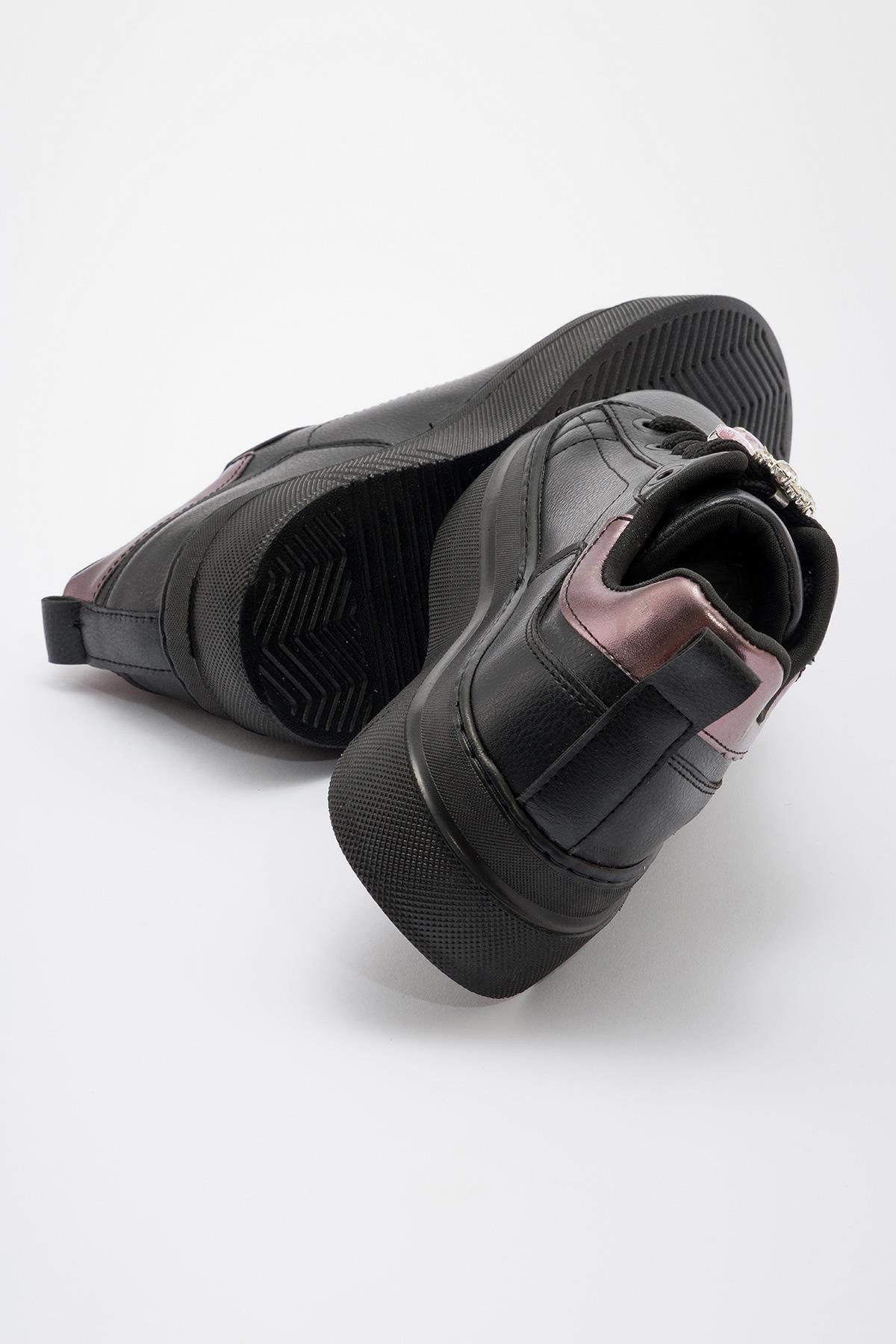 Kaydırmaz Kadın Spor Ayakabı SİYAH GÜMÜŞ - Görsel 5