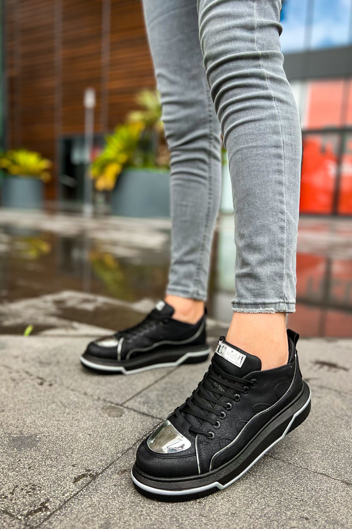 CH183 CST Jet Setter Mirror Erkek Ayakkabı SIYAH/GUMUS - Görsel 3