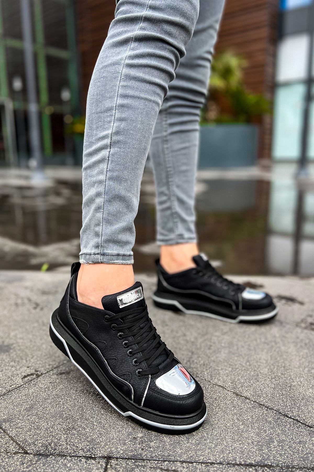 CH183 CST Jet Setter Mirror Erkek Ayakkabı SIYAH/GUMUS - Görsel 5