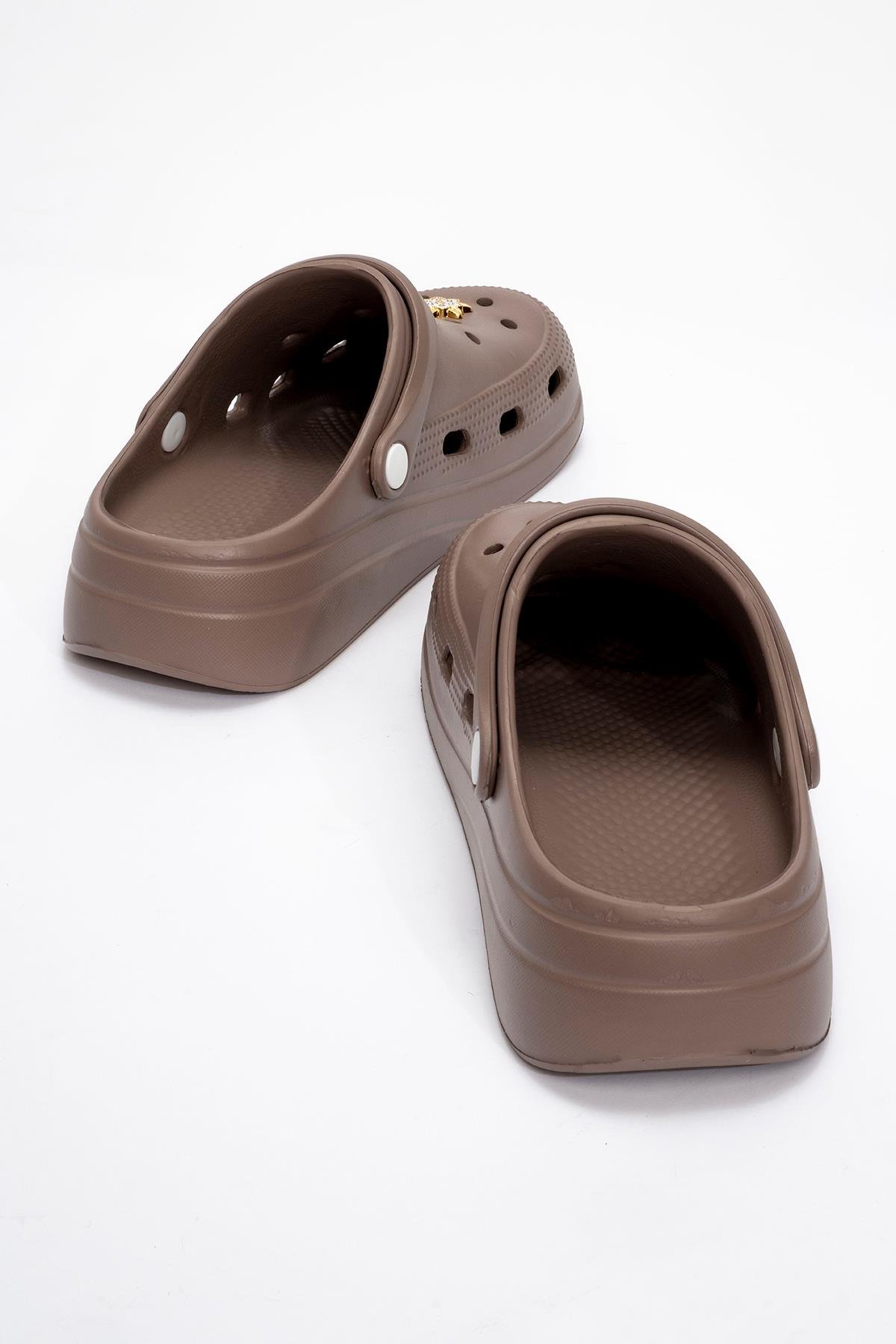 Kadın Aksesuarlı Sabo Terlik VİZON - Görsel 5