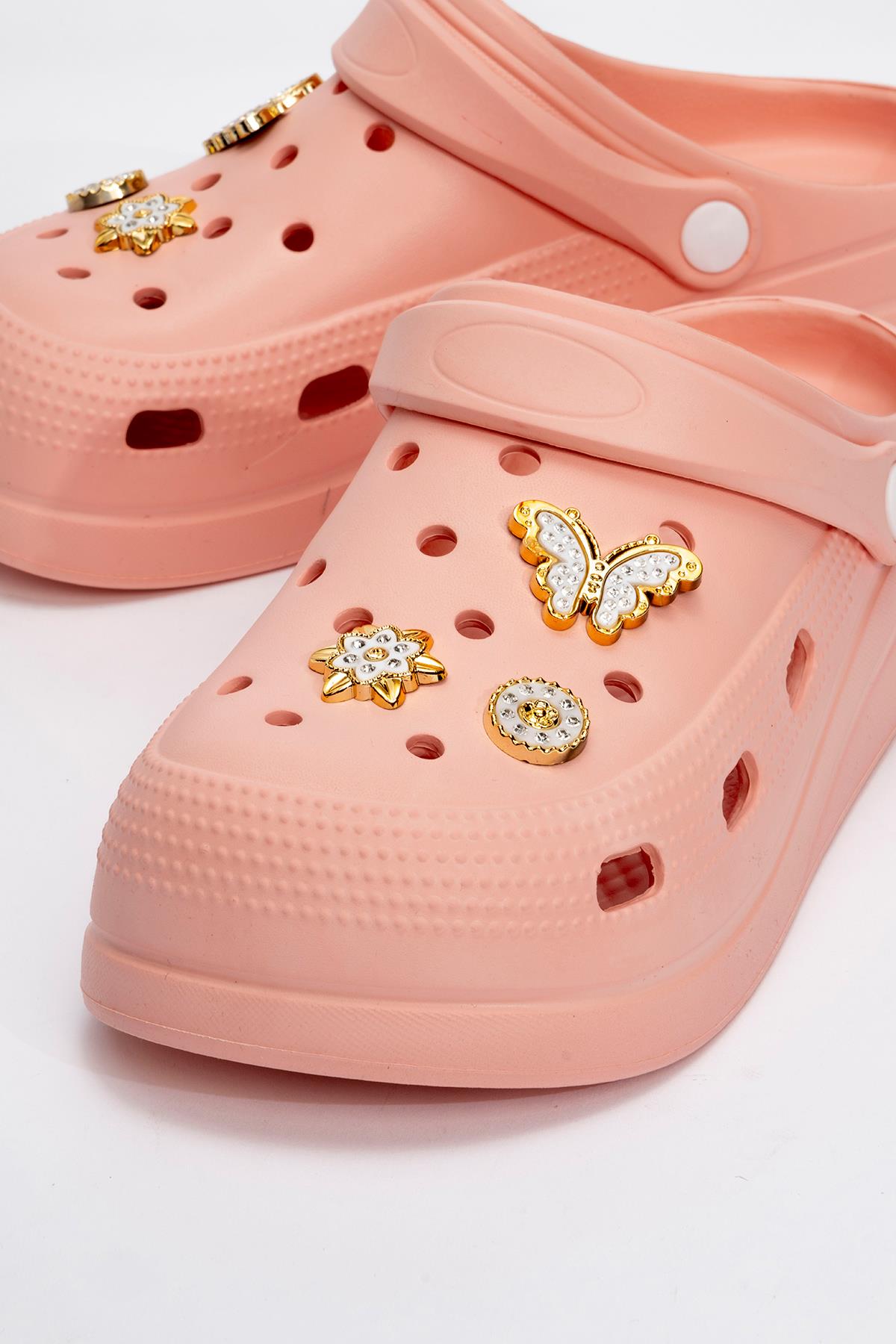 Kadın 2 Toka Kemerli Terlik PUDRA - Görsel 4