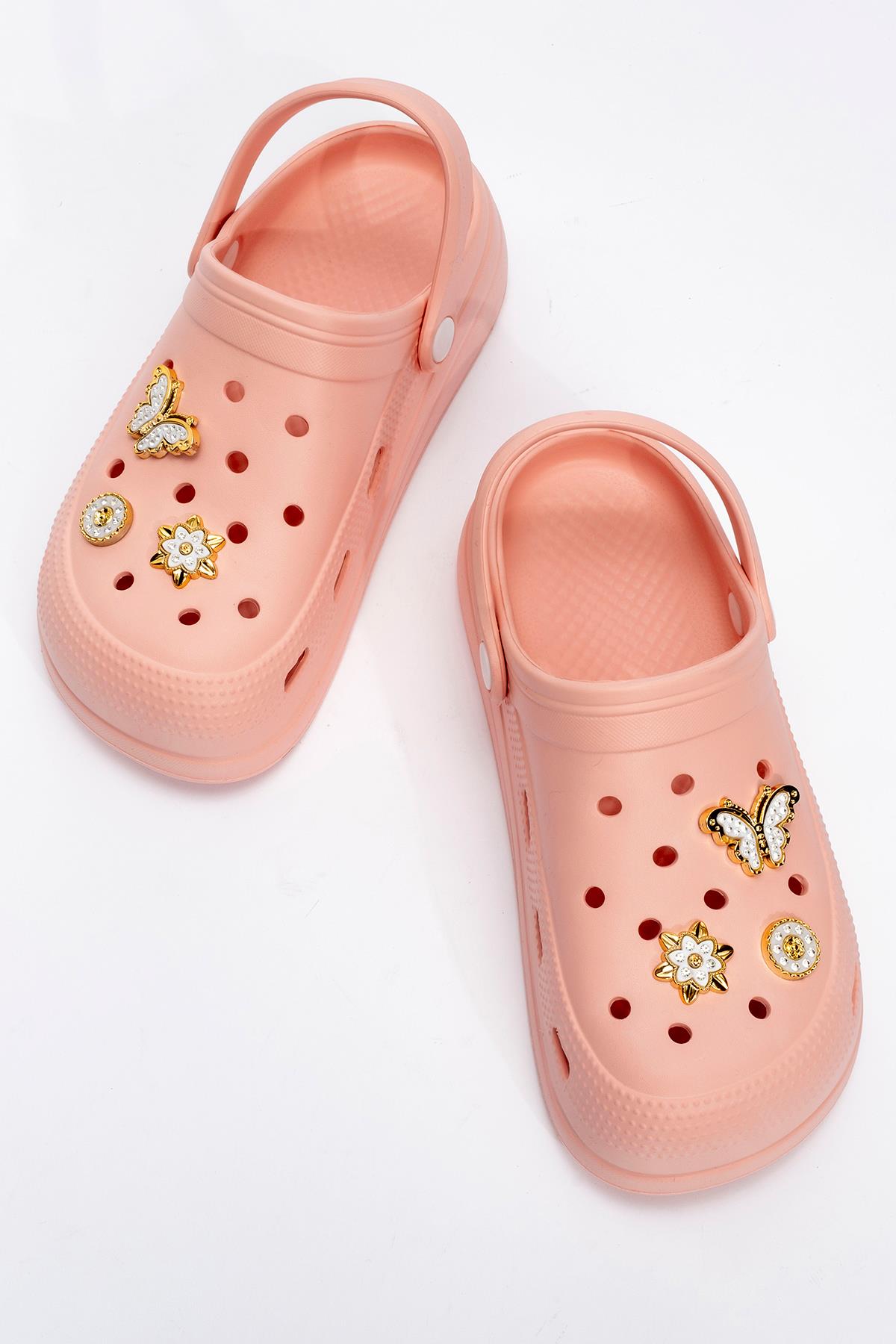 Kadın 2 Toka Kemerli Terlik PUDRA - Görsel 6