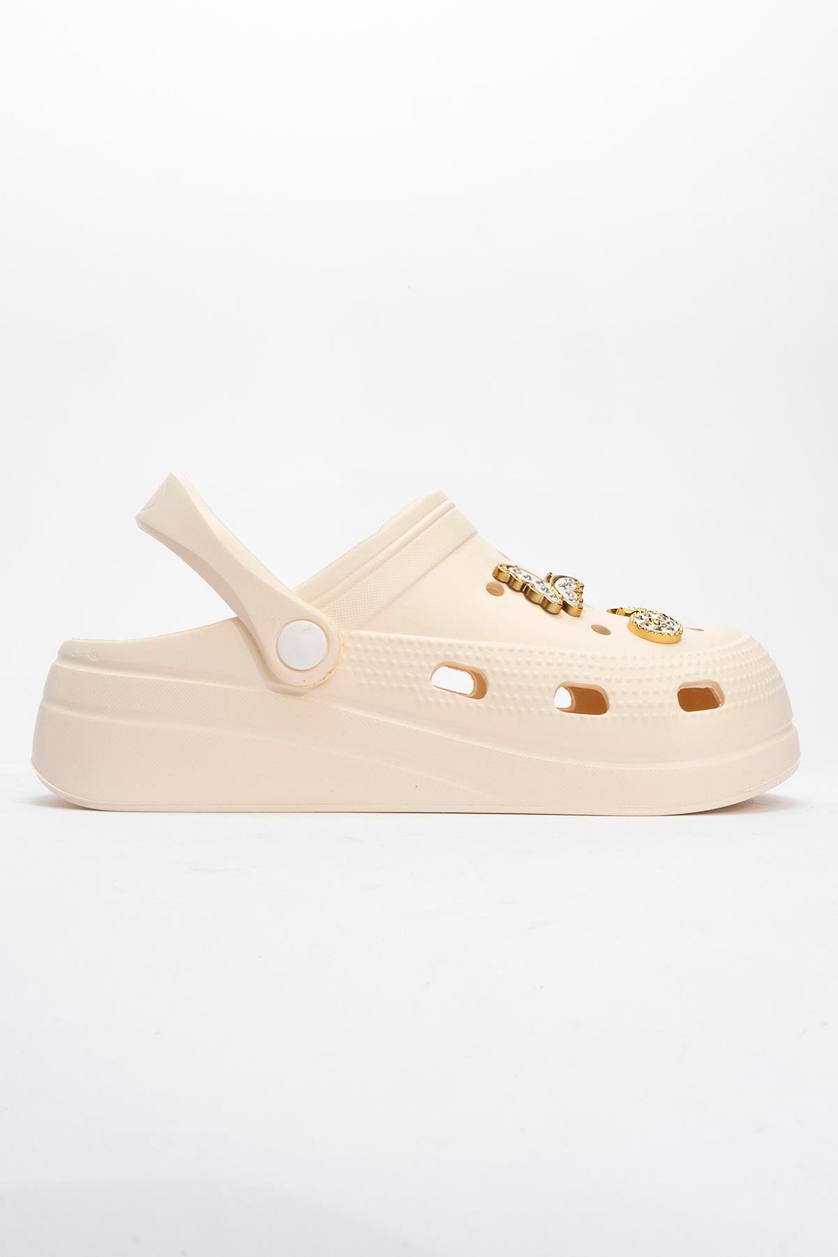 Kadın Aksesuarlı Sabo Terlik EKRU - Görsel 3