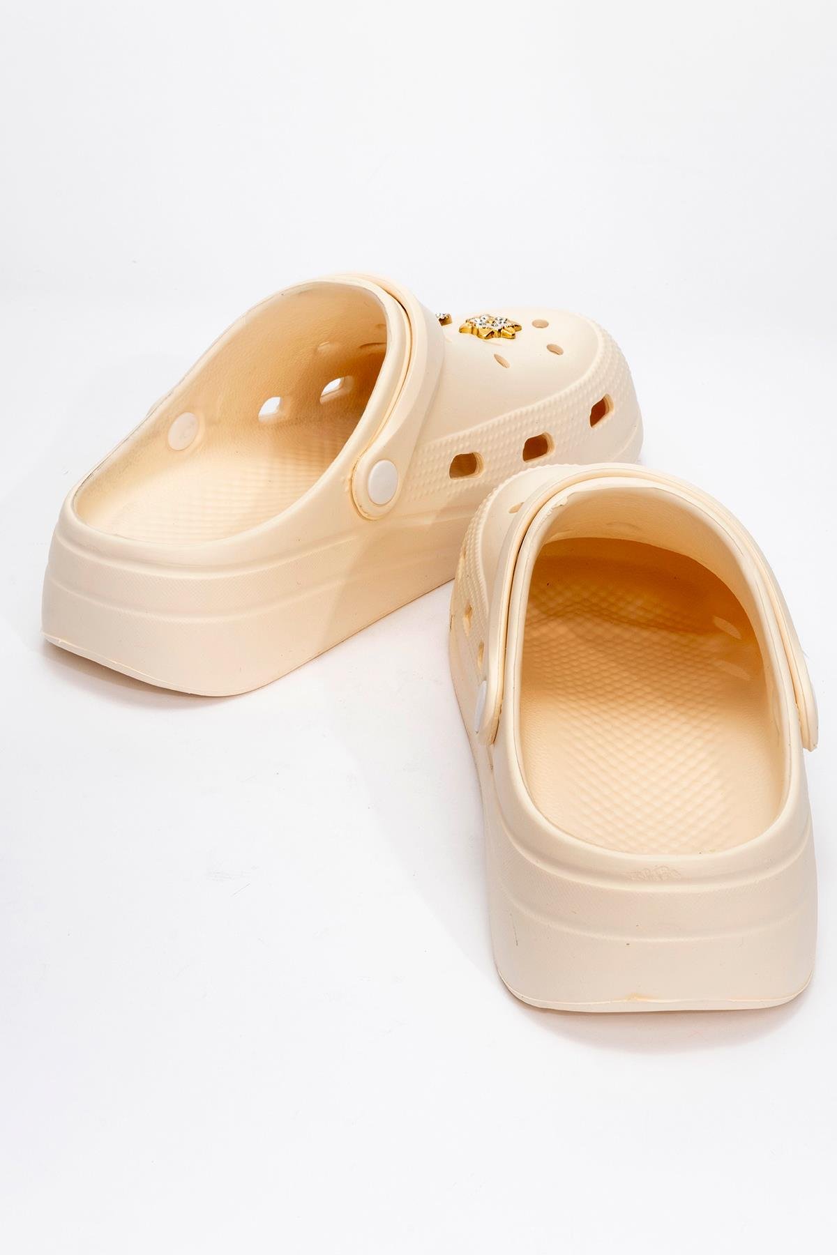 Kadın Aksesuarlı Sabo Terlik EKRU - Görsel 5