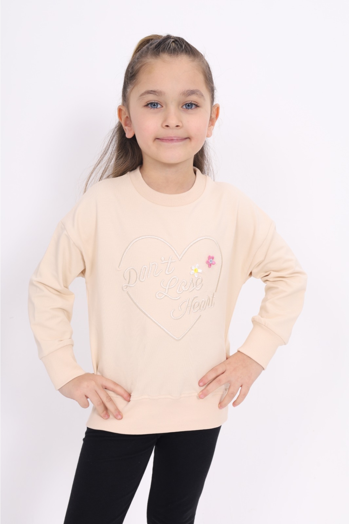 Toontoy Kız Çocuk Nakışlı Sweatshirt