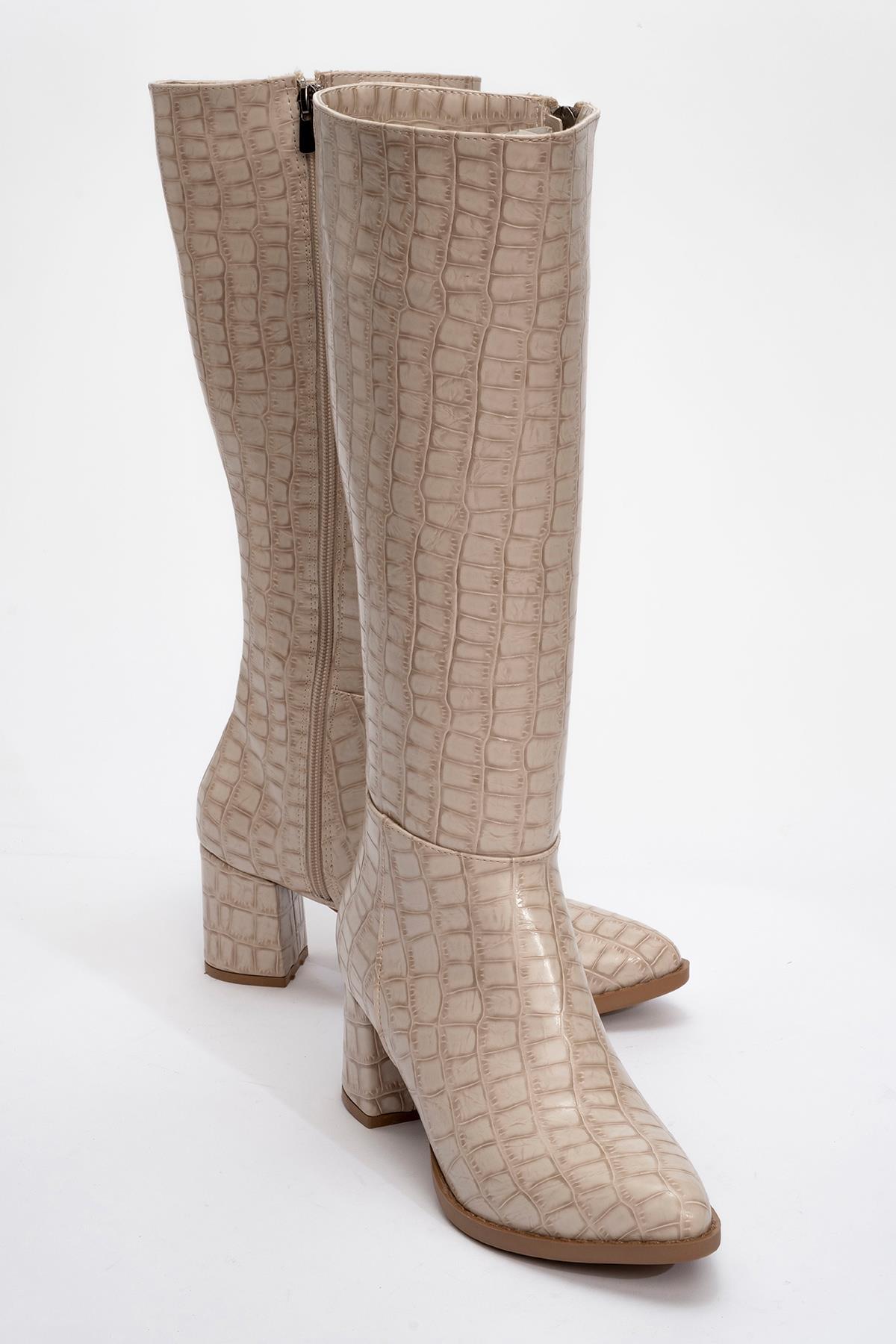 Topuklu Kadın Çizme TEN KROKO - Görsel 3