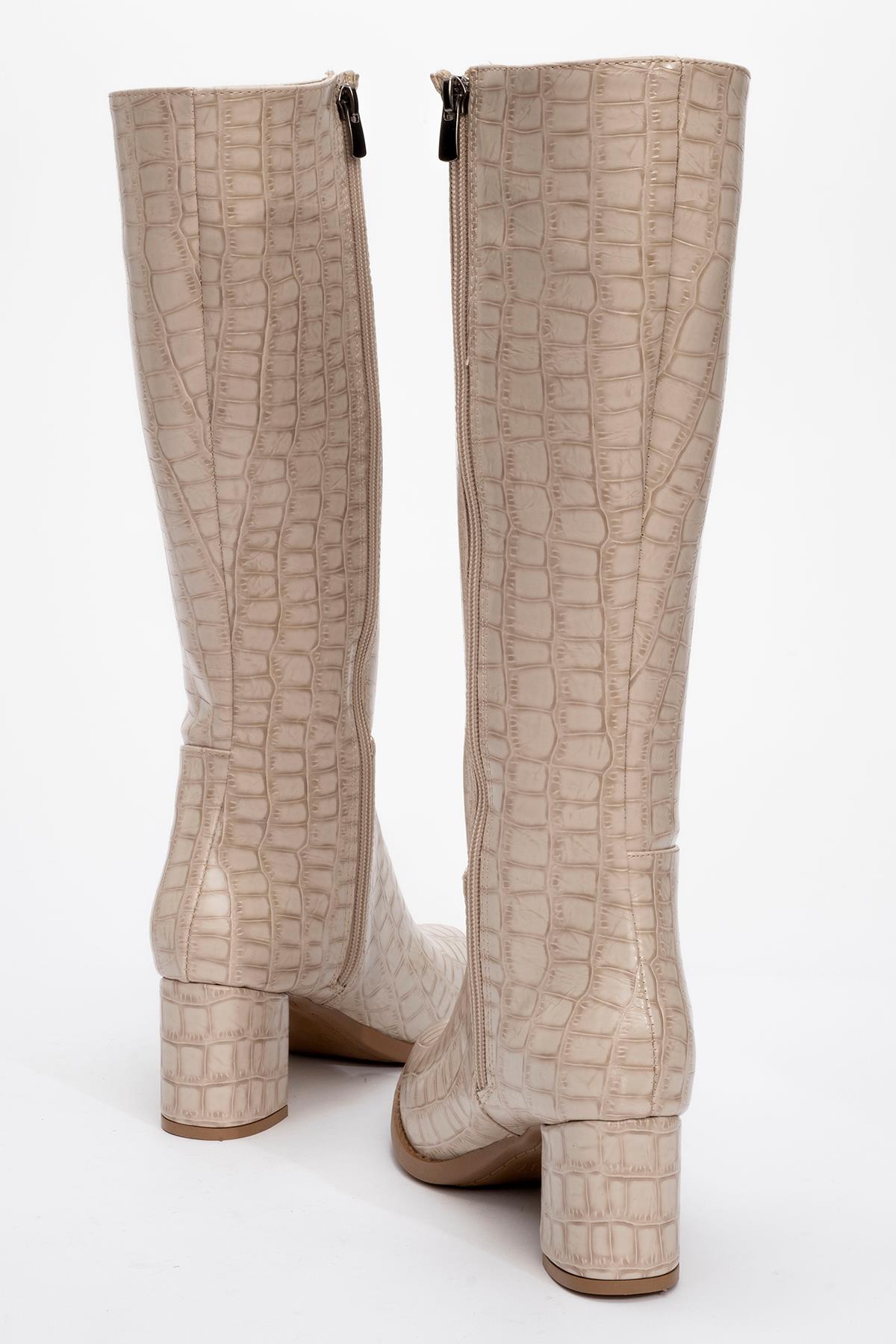 Topuklu Kadın Çizme TEN KROKO - Görsel 5