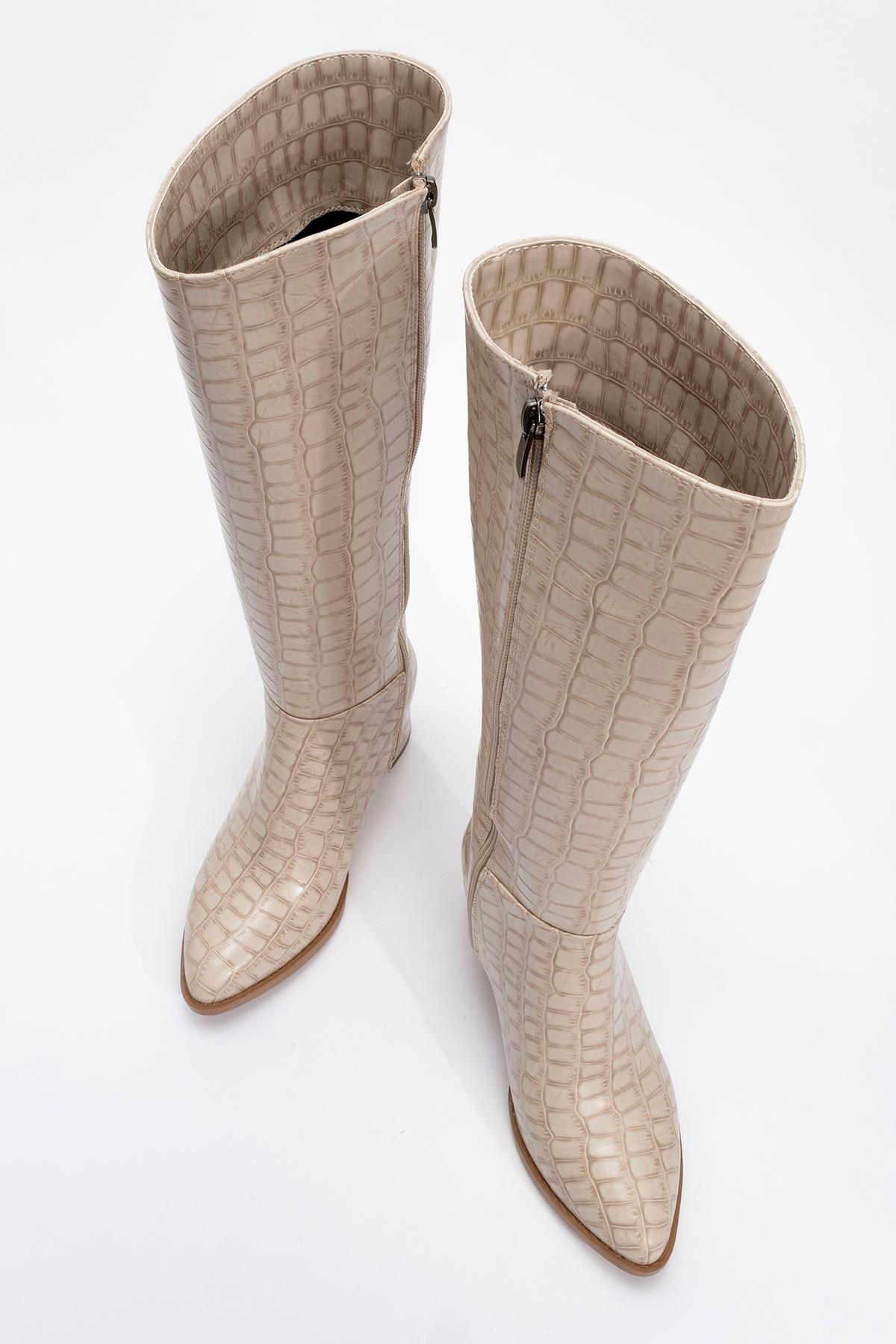 Topuklu Kadın Çizme TEN KROKO - Görsel 6