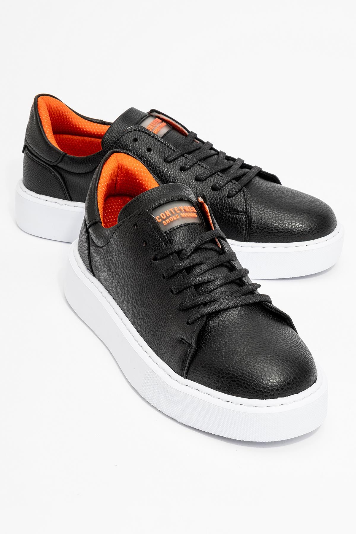 Günlük Erkek Ayakkabı SİYAH BEYAZ - Görsel 3