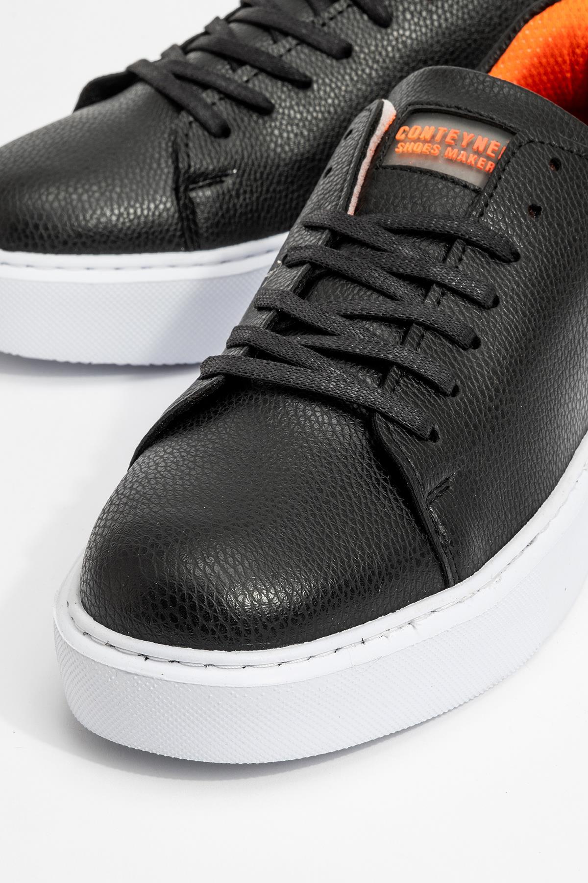 Günlük Erkek Ayakkabı SİYAH BEYAZ - Görsel 4