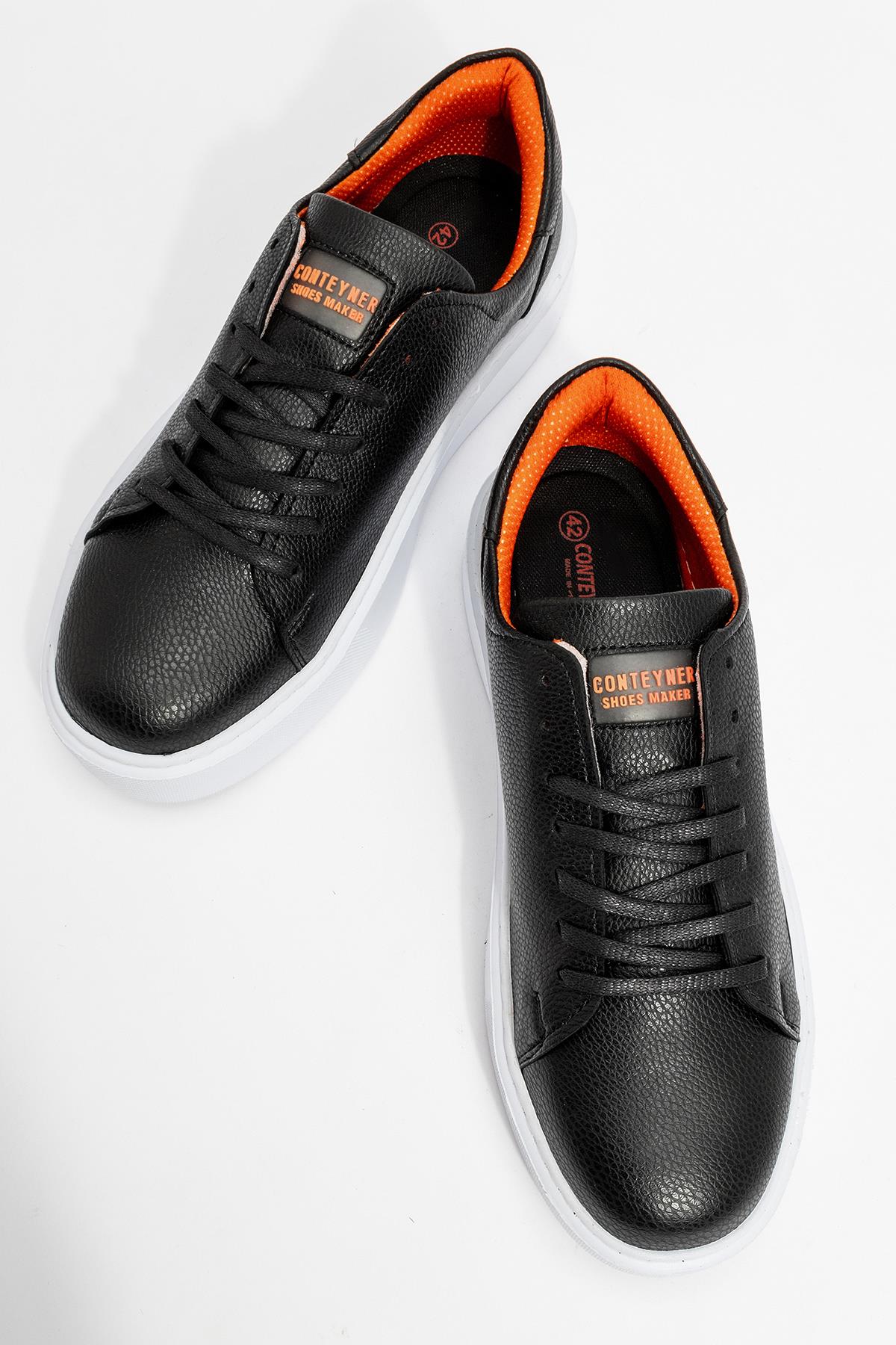 Günlük Erkek Ayakkabı SİYAH BEYAZ - Görsel 6