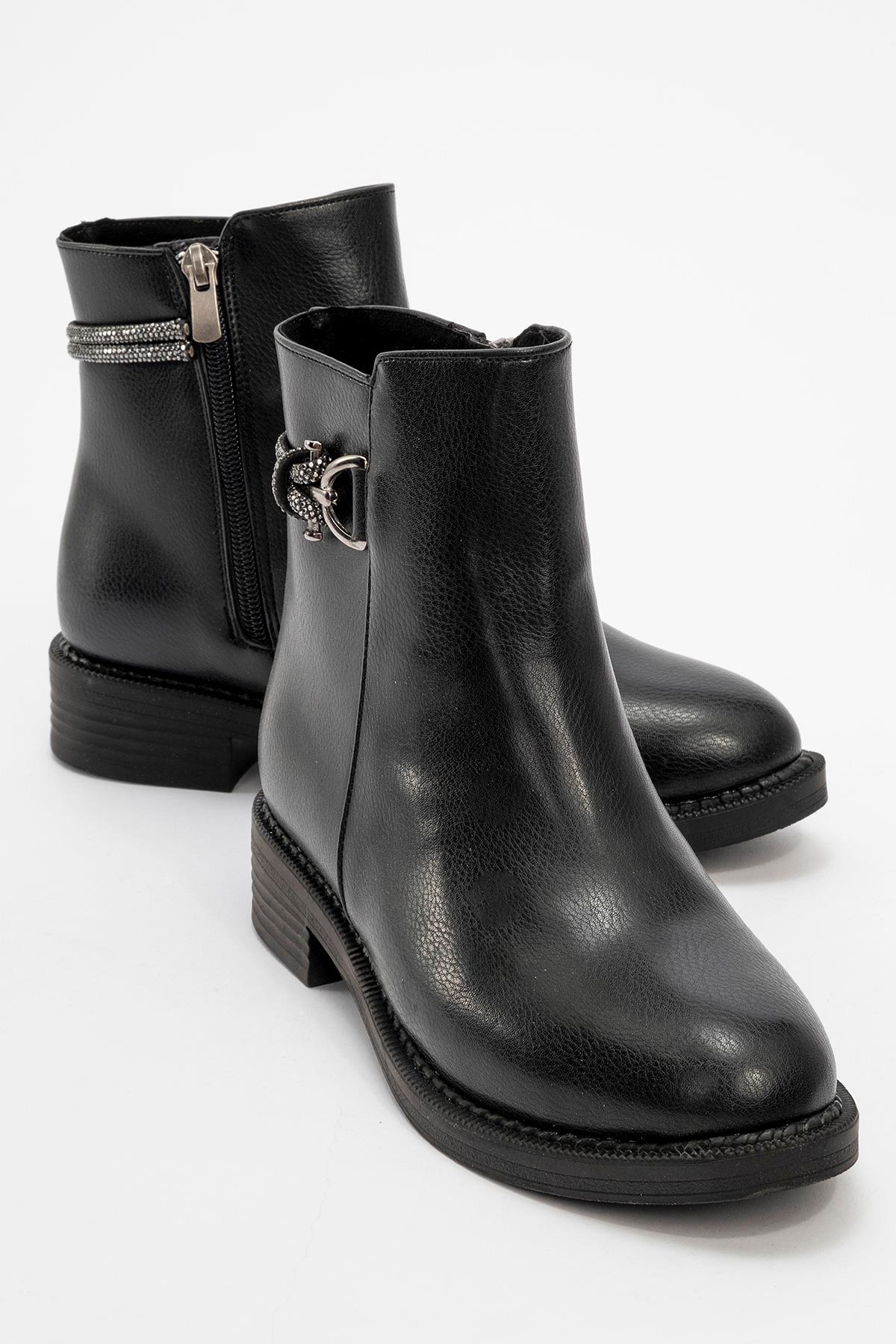 Kadın Taşlı Bot SİYAH CİLT - Görsel 3