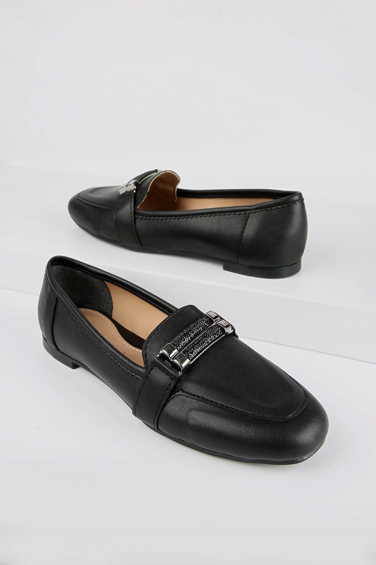 Kadın Taşlı Babet SİYAH CİLT - Görsel 3