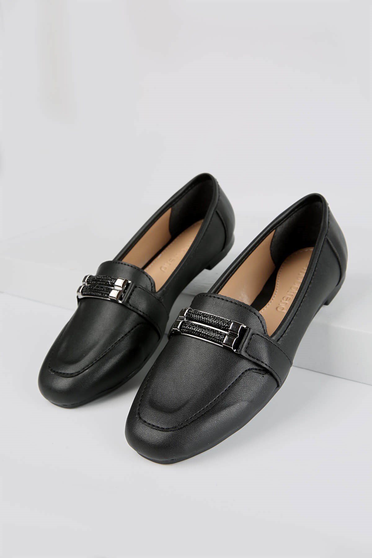 Kadın Taşlı Babet SİYAH CİLT - Görsel 5