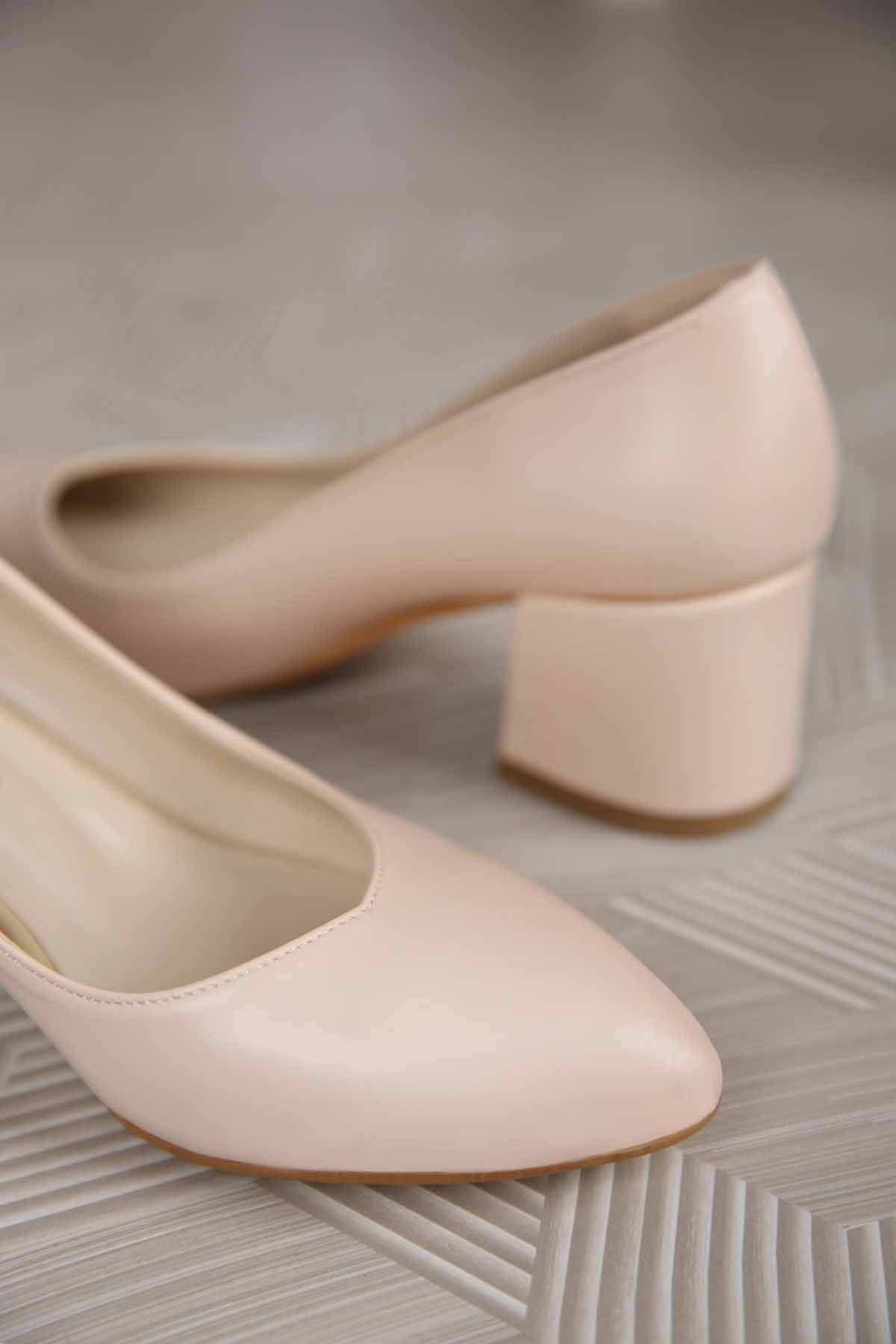 Kadın Günlük Topuklu Ayakkabı TEN CİLT - Görsel 4