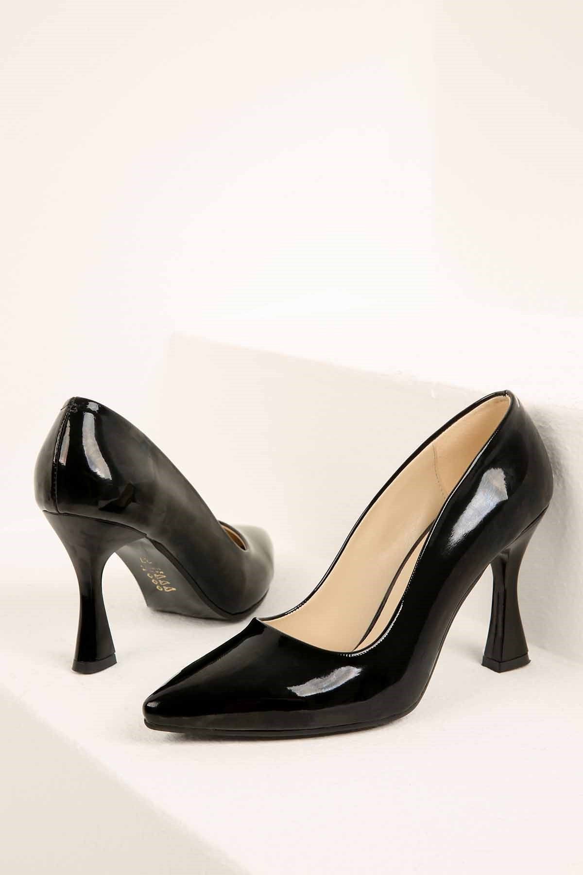 Ccway Siyah Ccway Sivri Burunlu Stiletto Ayakkabı