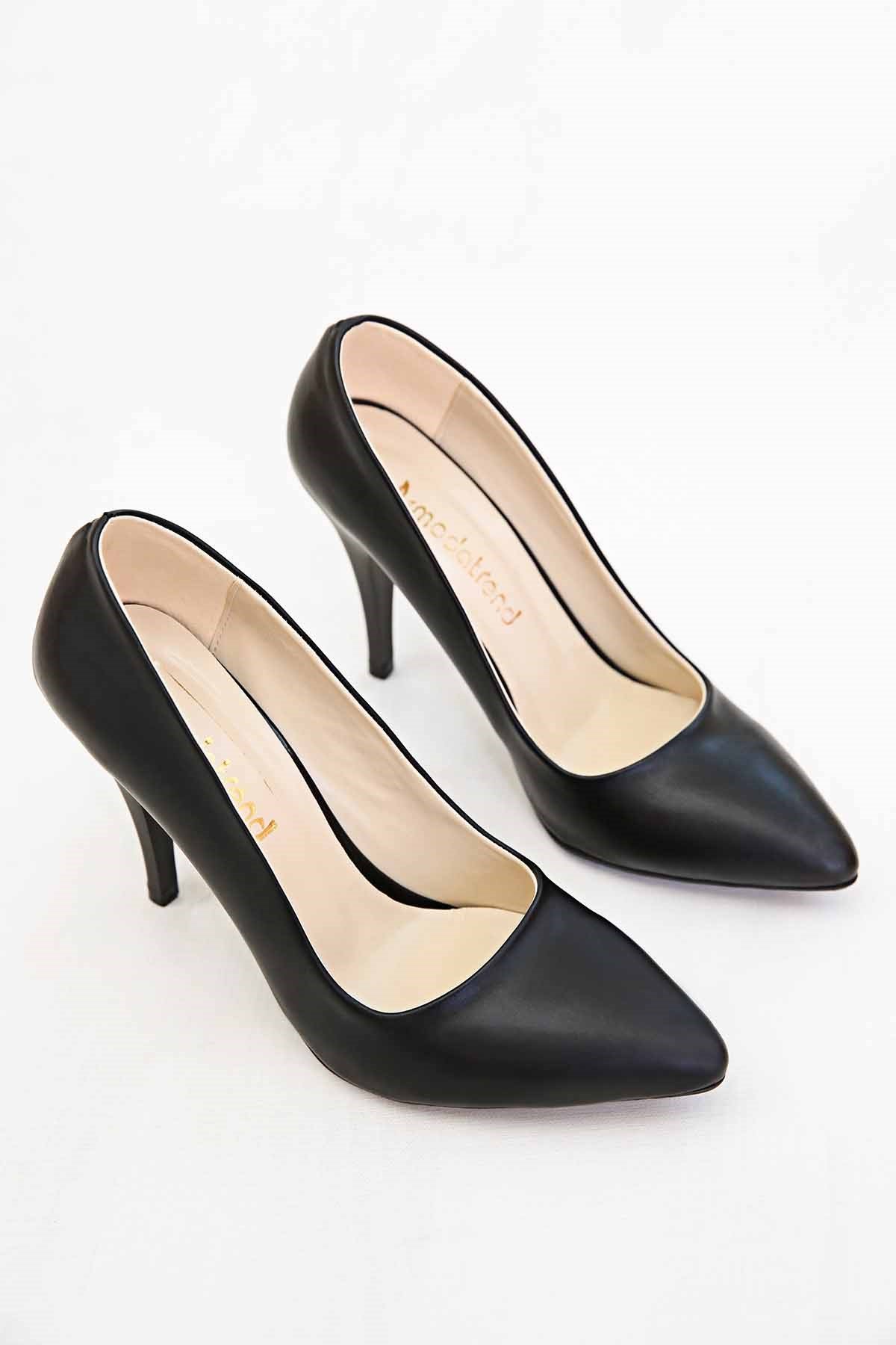 Kadın Sivri Burunlu Stiletto SİYAH CİLT - Görsel 4
