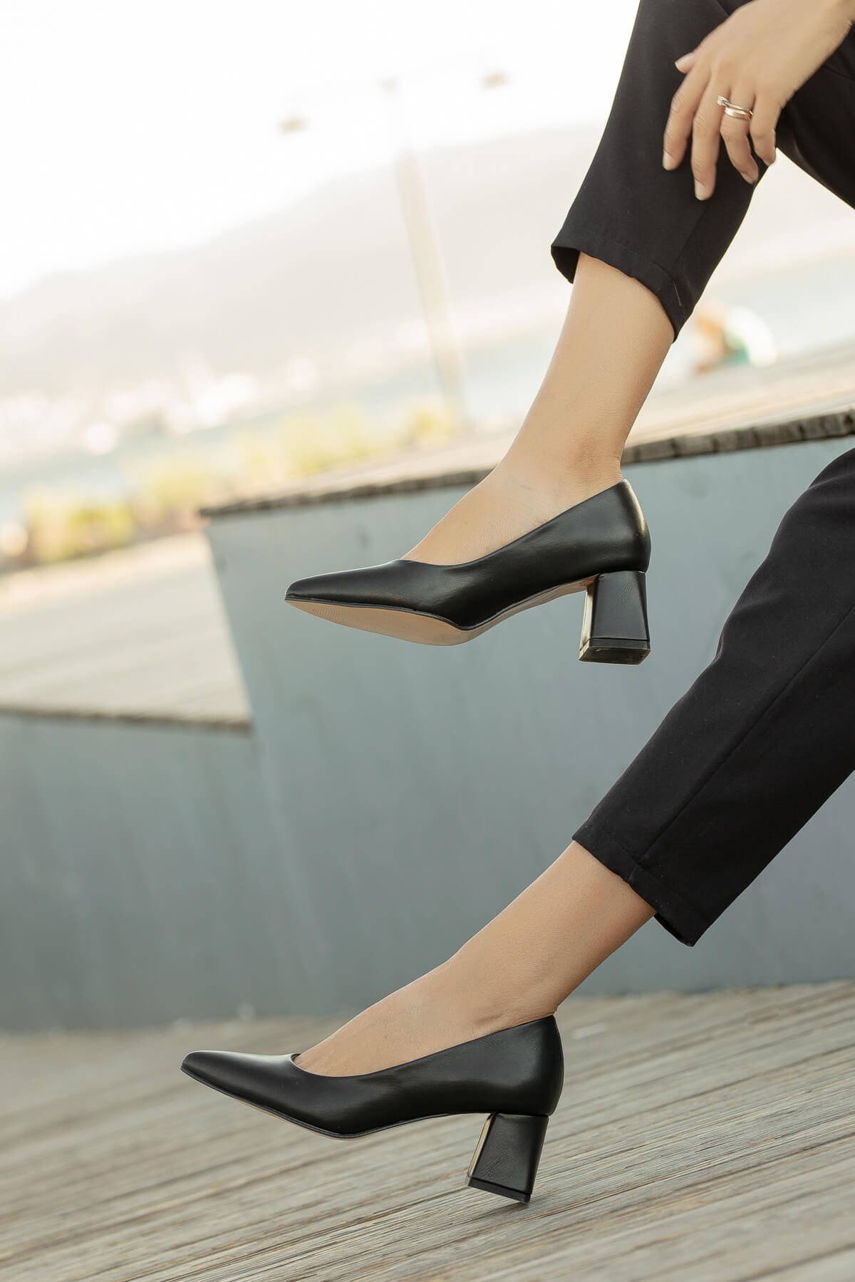 Kadın Topuklu Ayakkabı SİYAH CİLT - Görsel 3