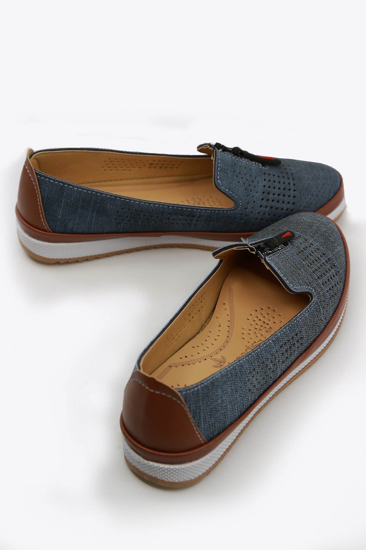 Kadın Fermuarlı Babet LACİ KOT - Görsel 4