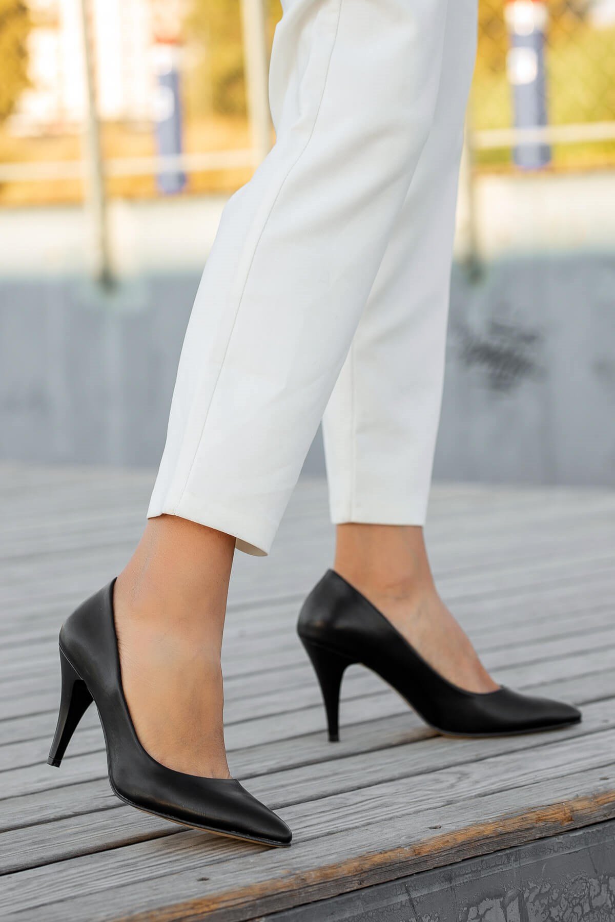 Kadın Topuklu Ayakkabı SİYAH CİLT - Görsel 4
