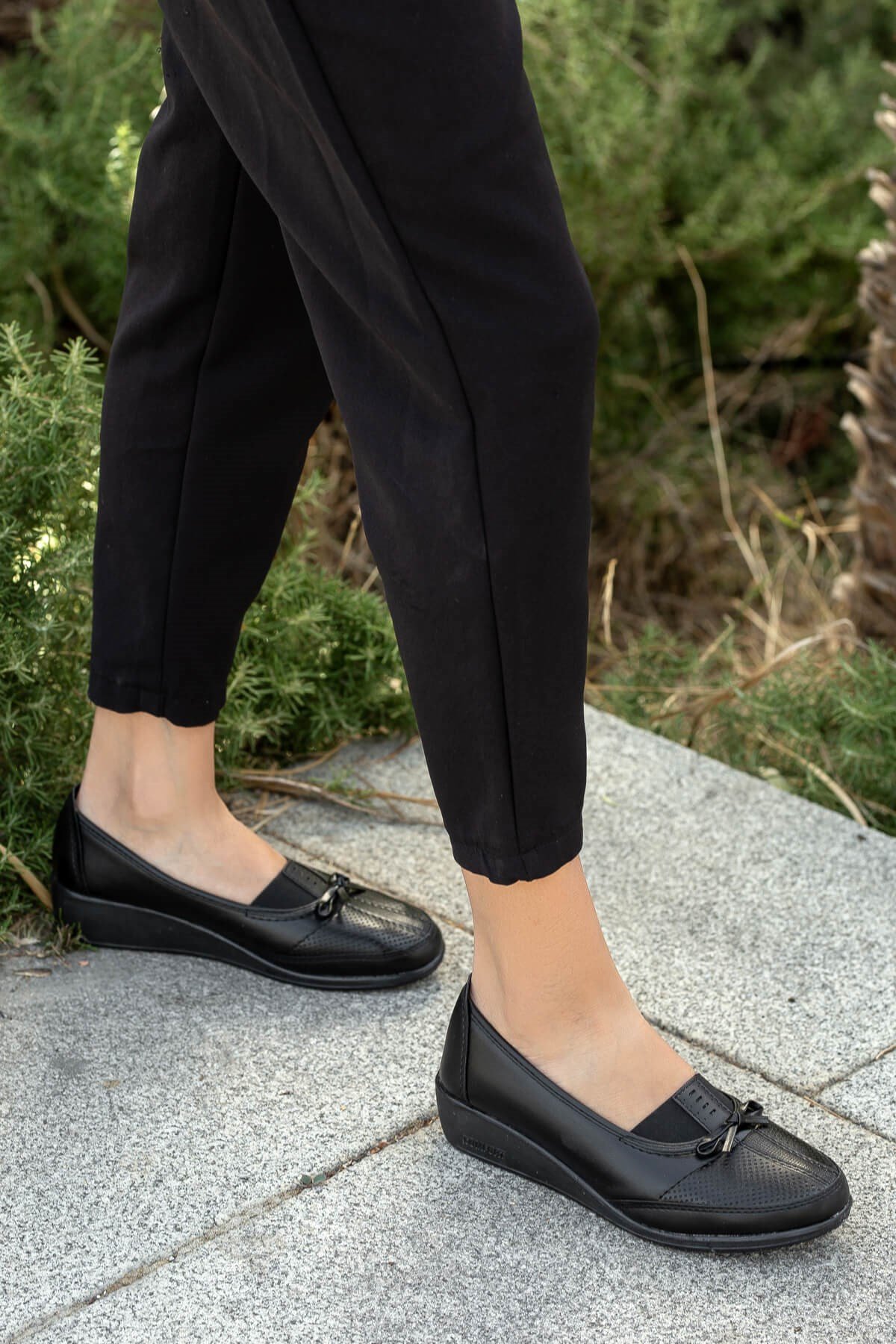 Kaydırmaz Taban Kadın Babet SİYAH CİLT - Görsel 3