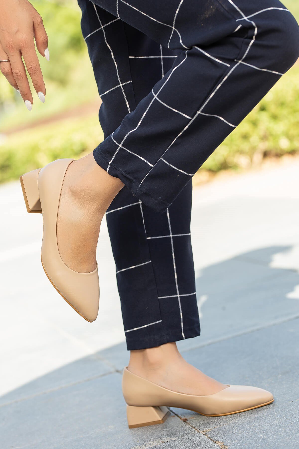 Kadın Topuklu Ayakkabı BEJ CİLT - Görsel 4