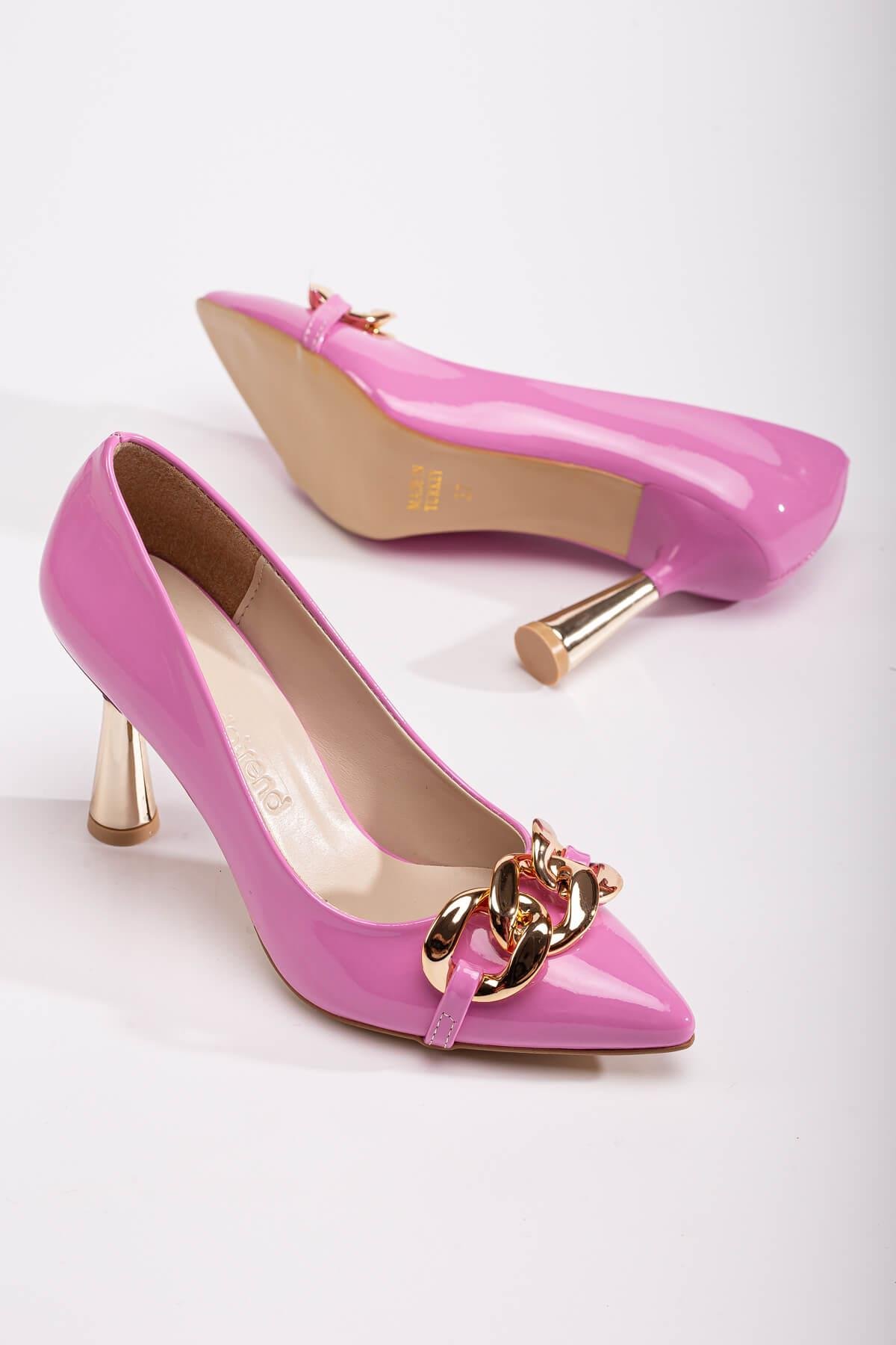 Kadın Zincirli Topuklu Ayakkabı PEMBE RUGAN Fiyatları | Flo