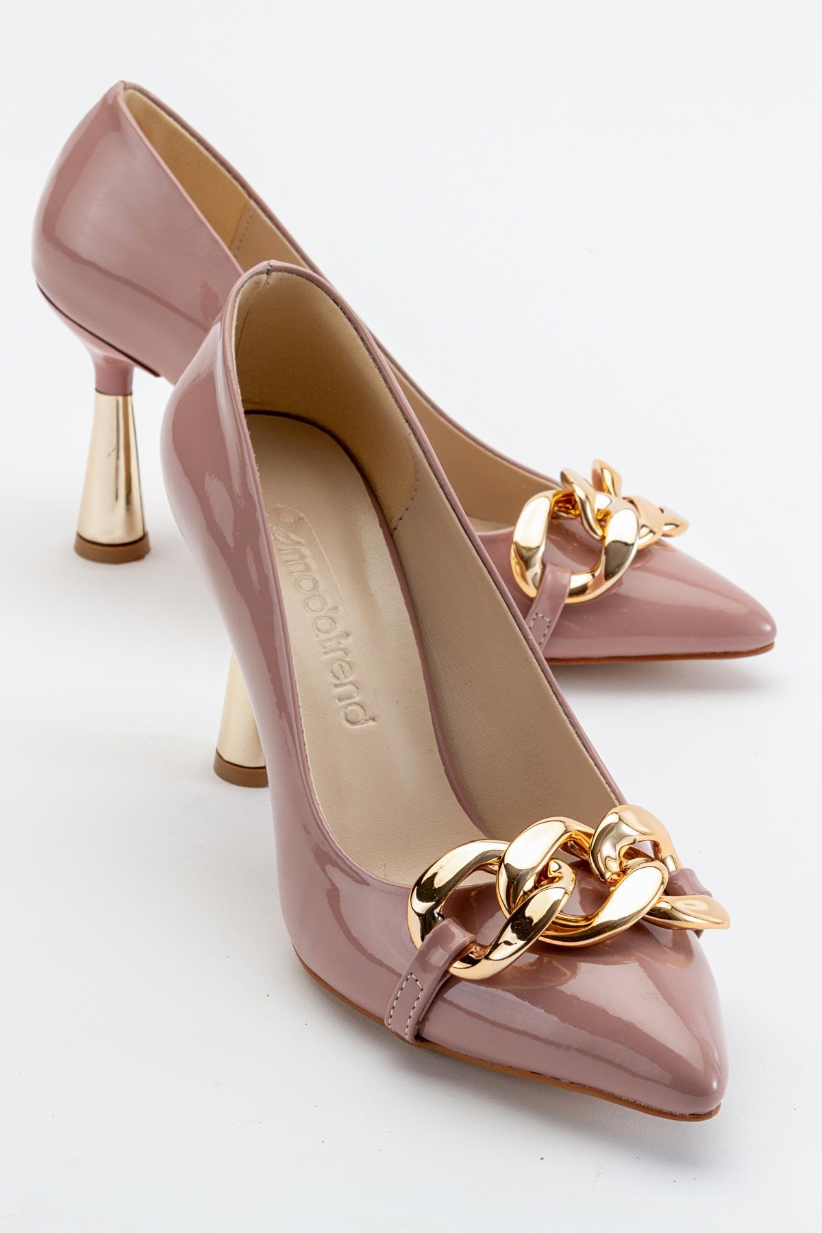 Kadın Zincirli Topuklu Ayakkabı SOMON RUGAN - Görsel 2