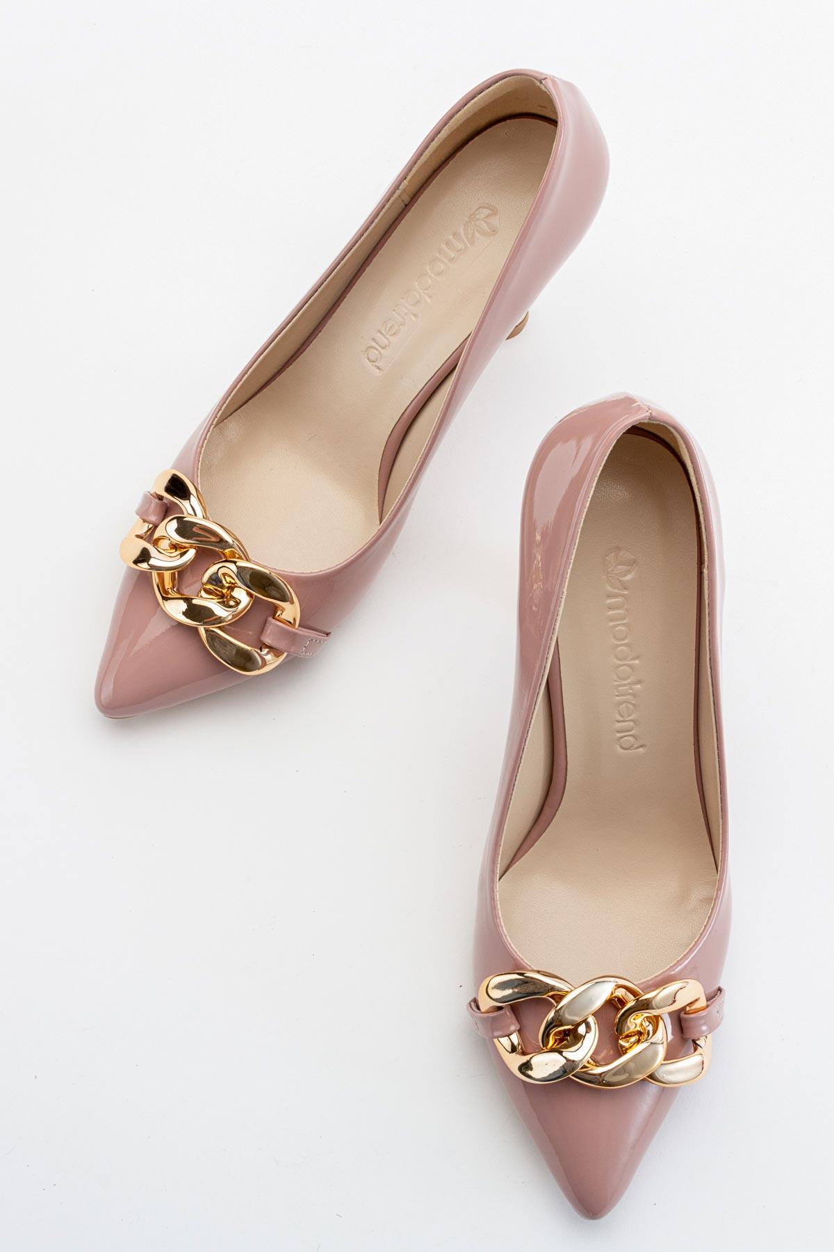 Kadın Zincirli Topuklu Ayakkabı SOMON RUGAN - Görsel 7