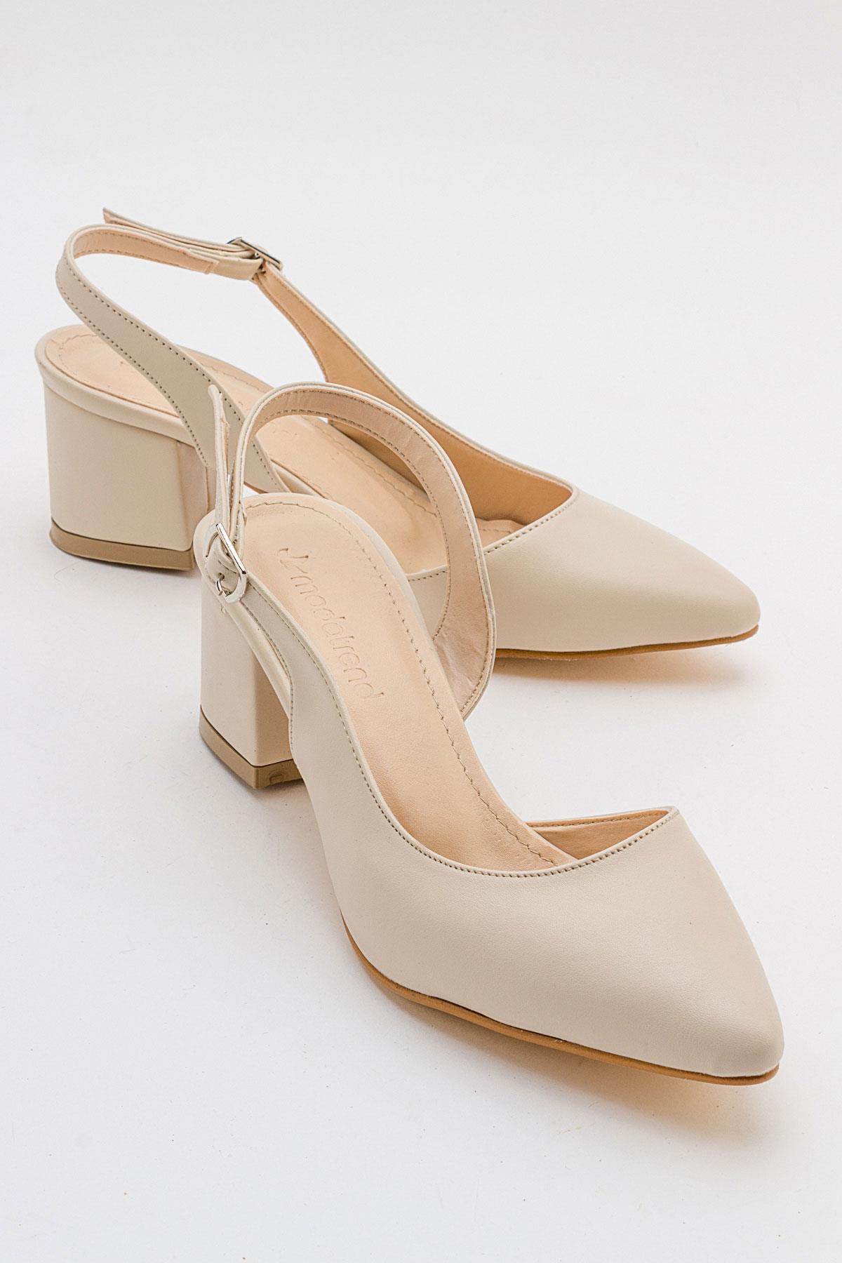 Arkası Açık Kadın Topuklu Ayakabı TEN CİLT - Görsel 2