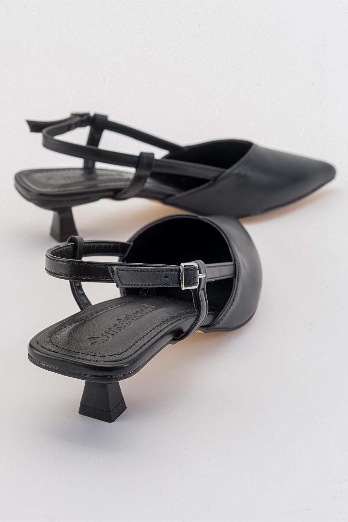 Kadın Topuklu Sandalet SİYAH CİLT - Görsel 5