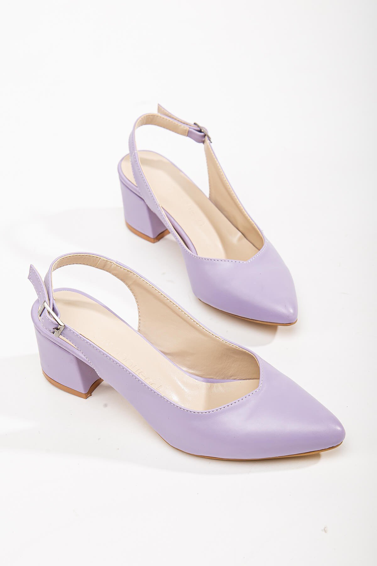 Arkası Açık Kadın Topuklu Ayakabı LİLA CİLT - Görsel 3