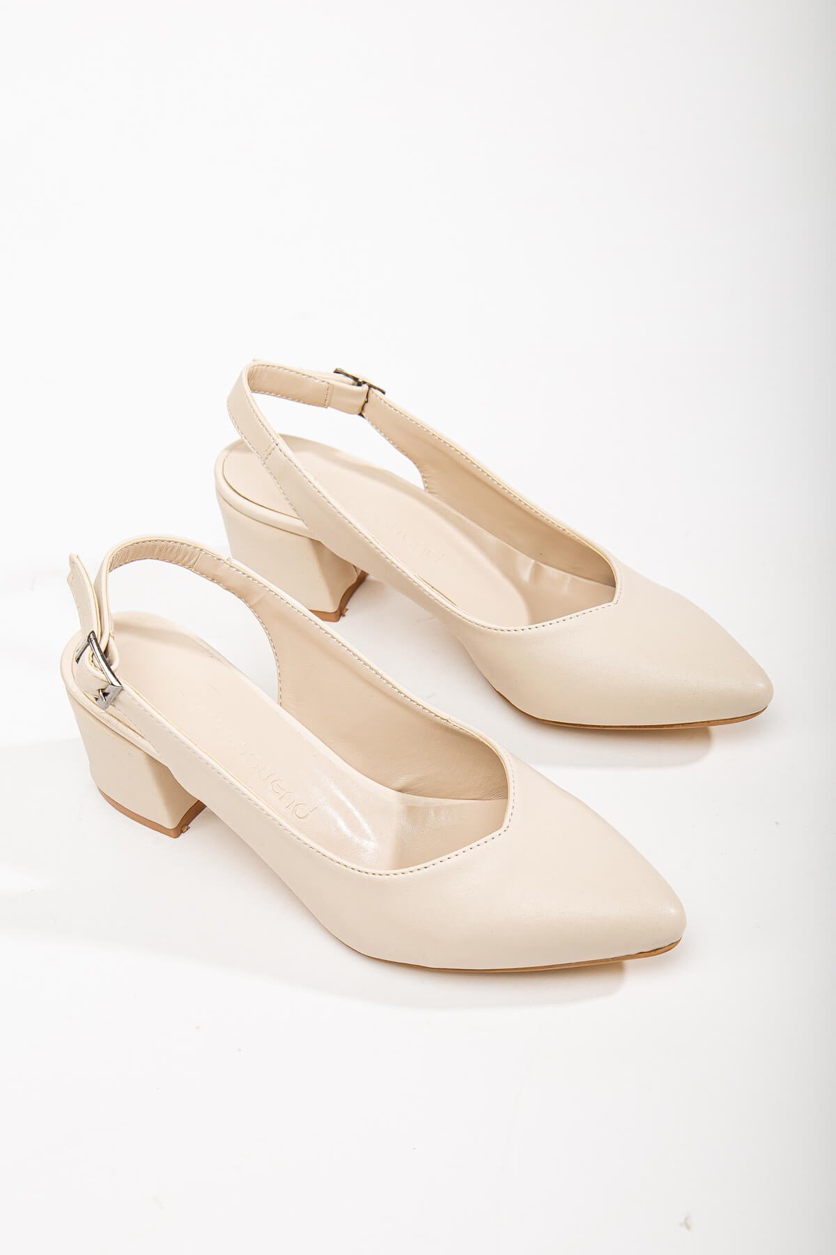 Arkası Açık Kadın Topuklu Ayakabı TEN CİLT - Görsel 3