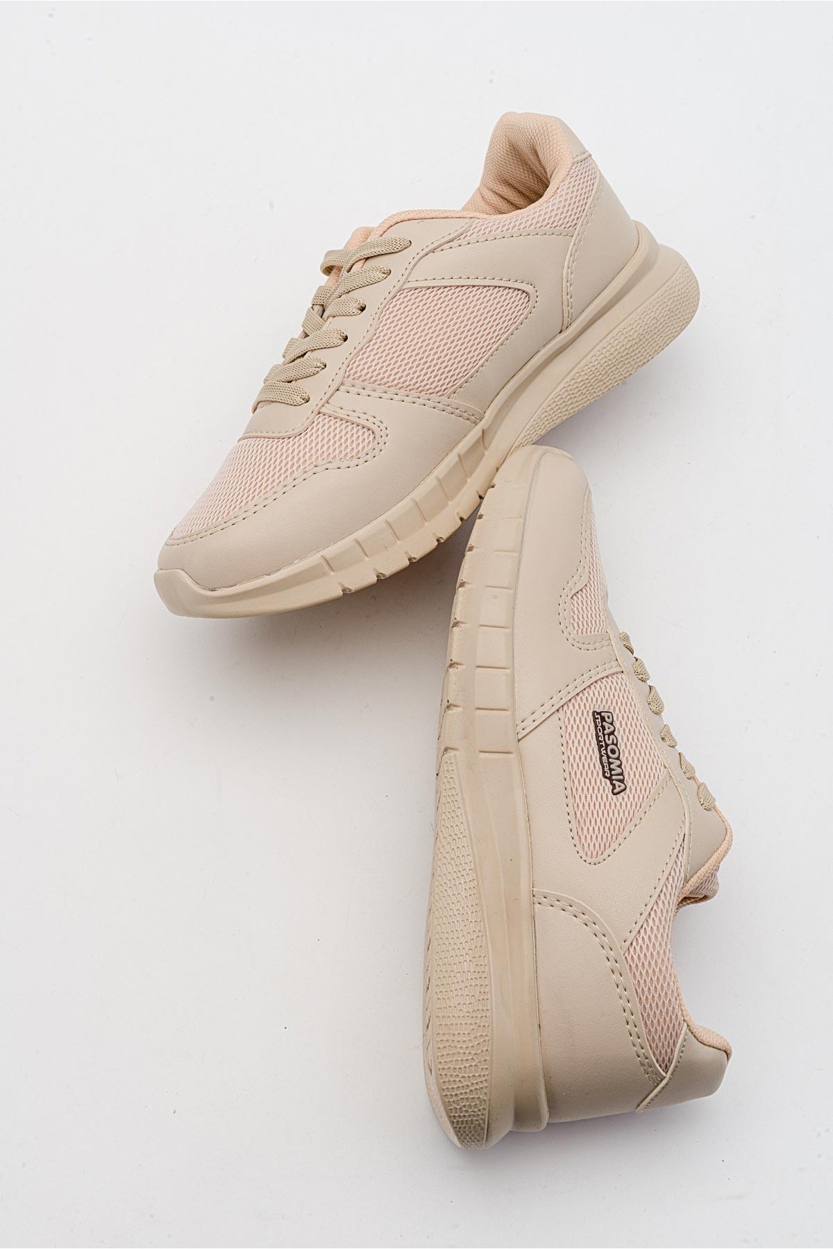 Anorak Bağcıklı Kadın Spor Ayakkabı BEJ - Görsel 7
