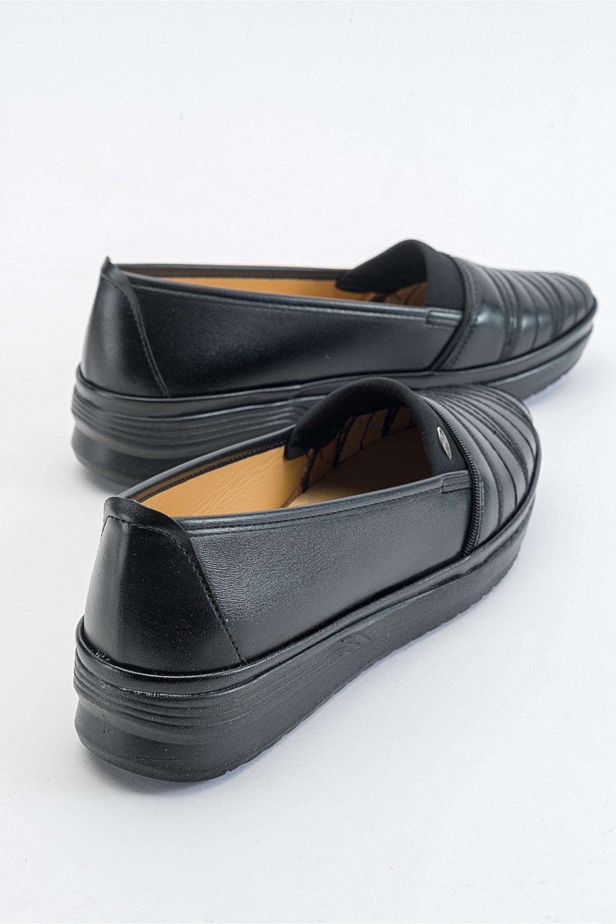 Zikzak Nakışlı Kadın Babet SİYAH CİLT - Görsel 5