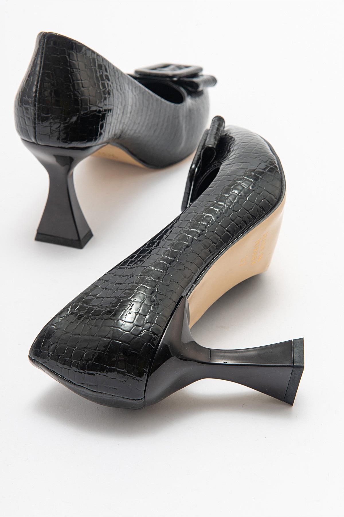 Kadın Tokalı Stiletto SİYAH KROKO - Görsel 5