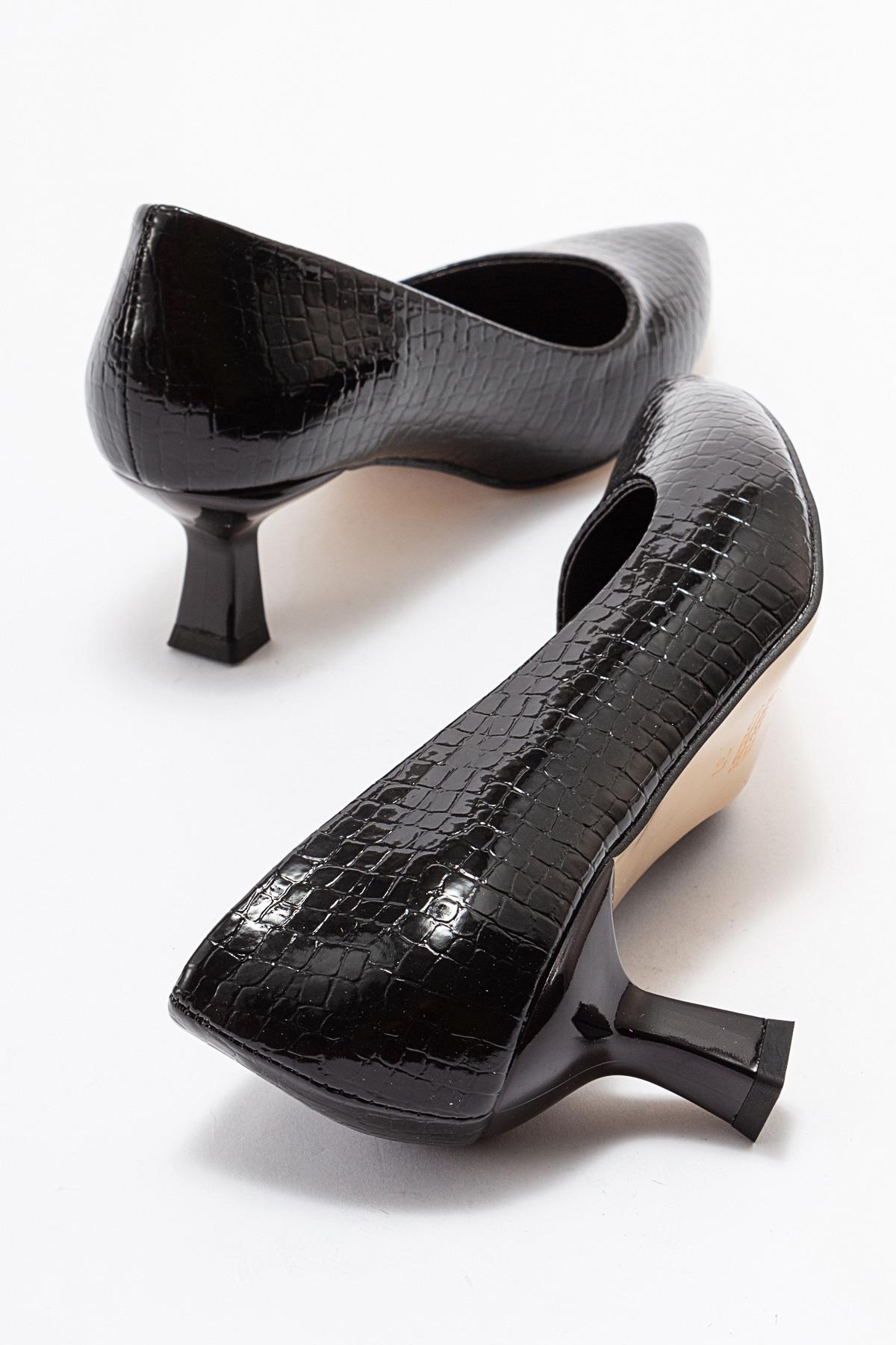 Kadın Stiletto Ayakkabı SİYAH KROKO - Görsel 5